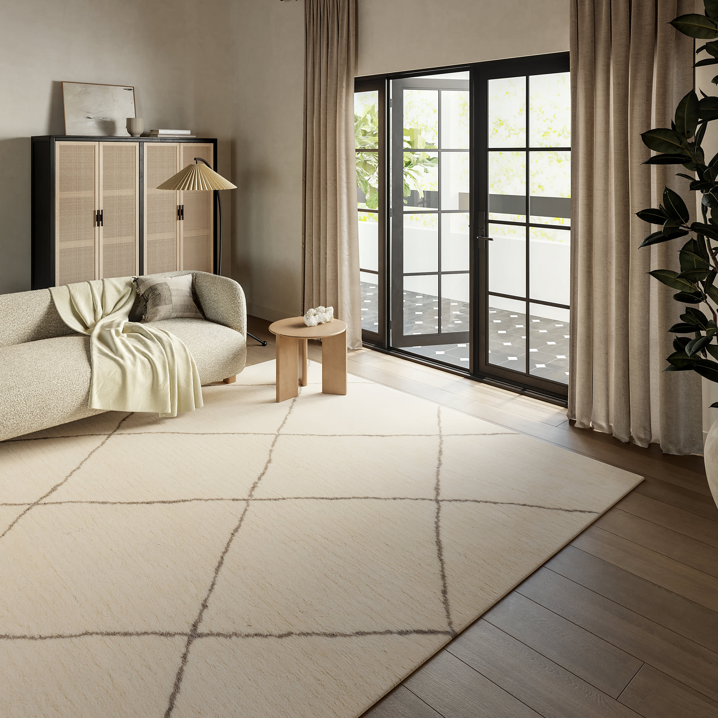 Beachwood Trellis Wool Rug | Ivory