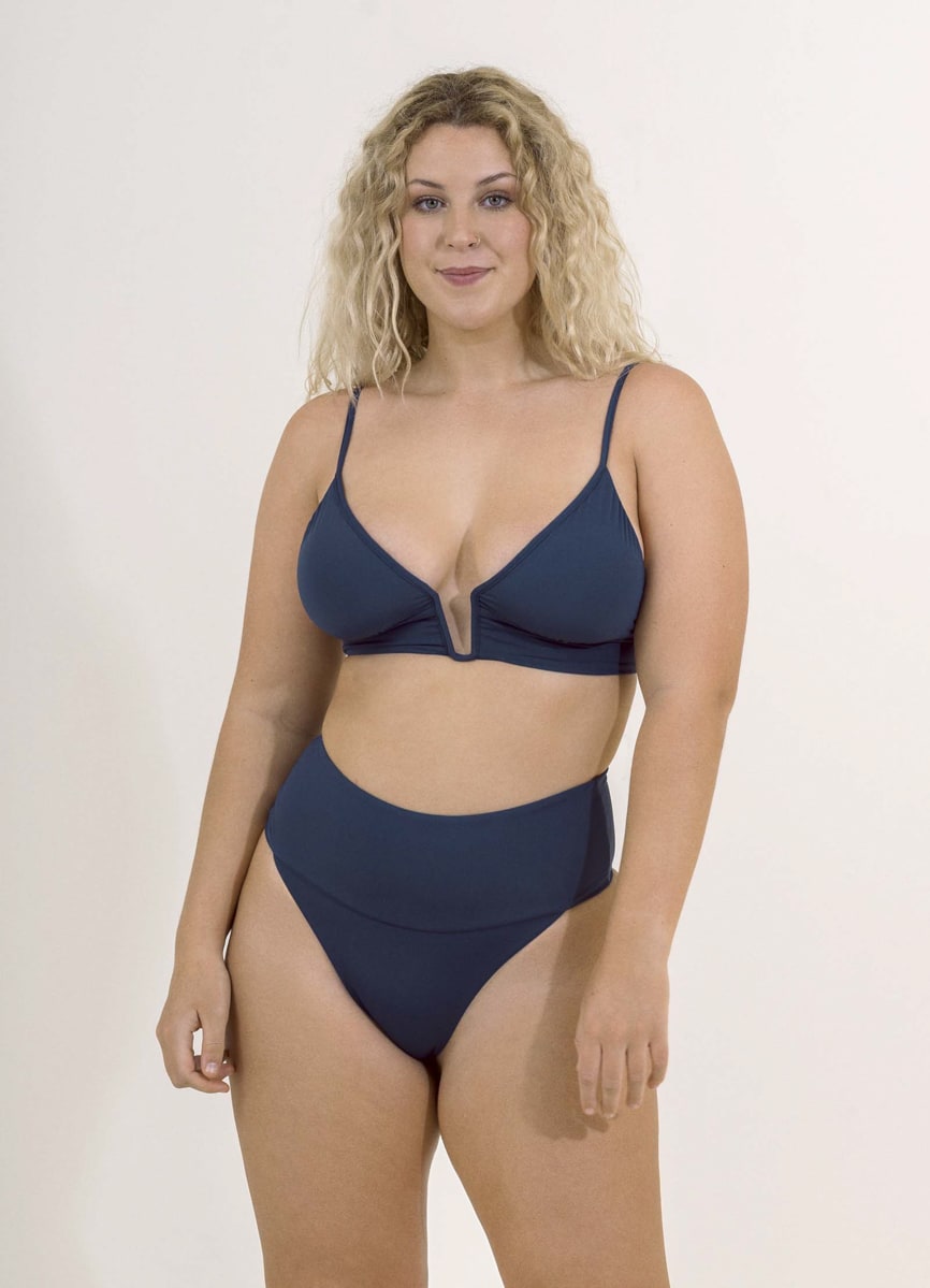 Maaji Deep Ocean Unique Long Line Triangle Bikini Top