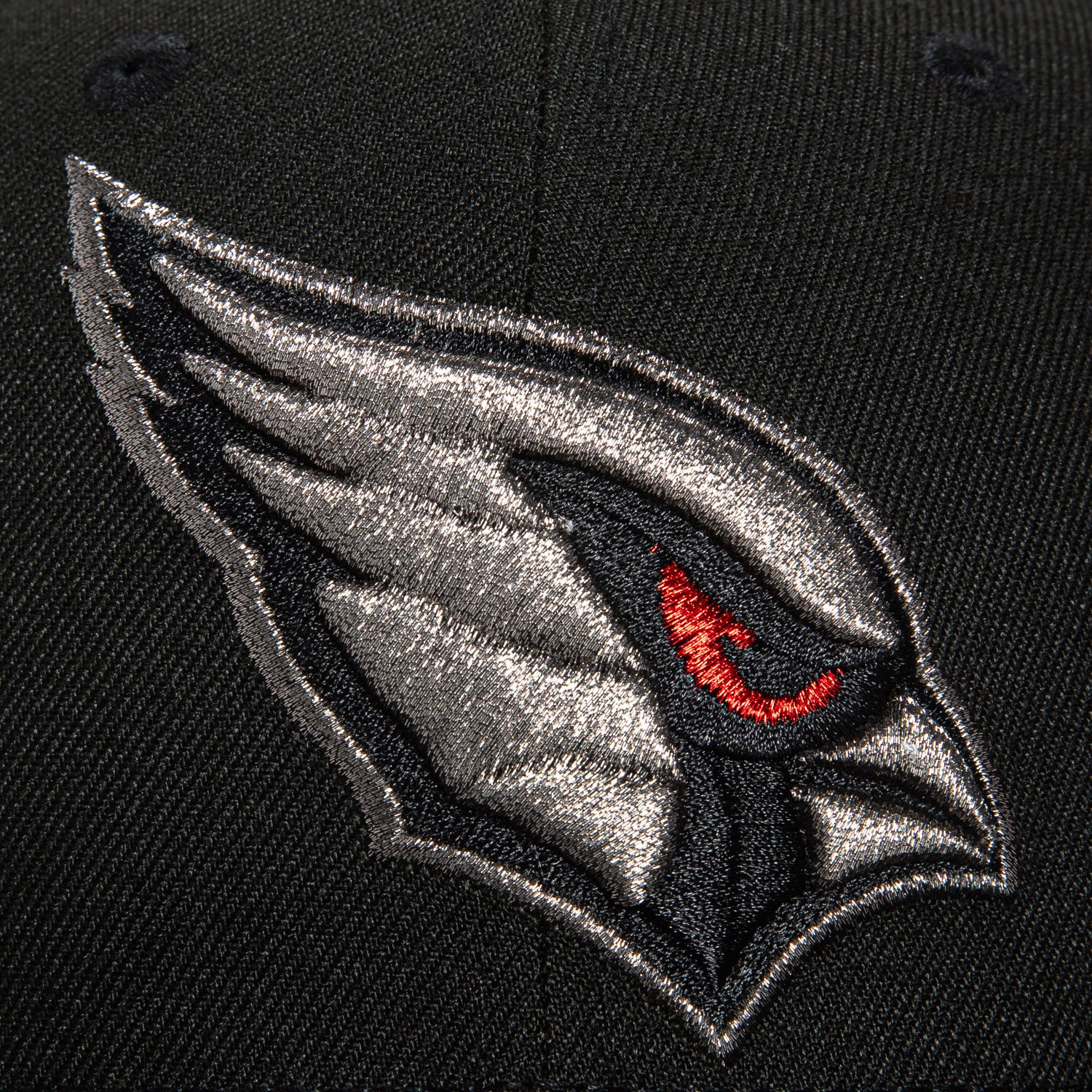 New Era 59Fifty Arizona Cardinals Hat - Black, Metallic Silver, Red