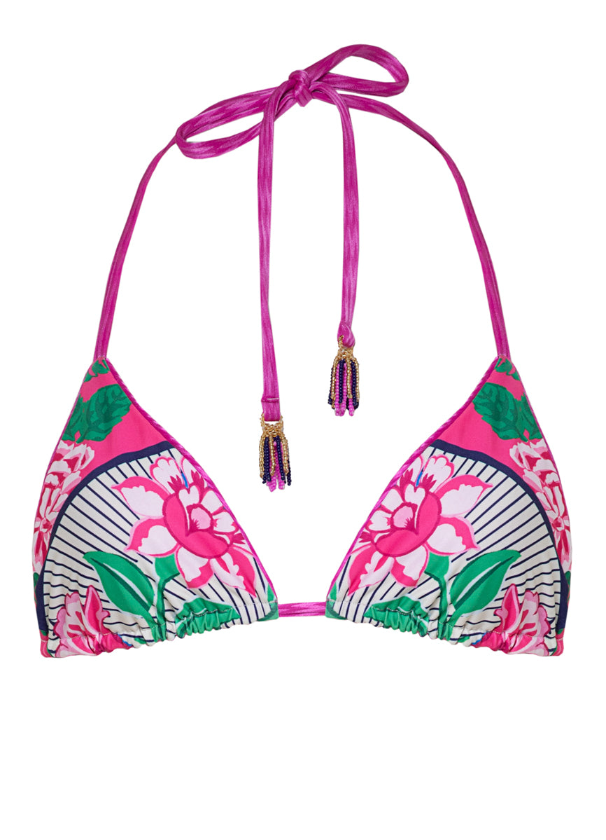 Maaji Deep Pink Balmy Sliding Triangle Bikini Top