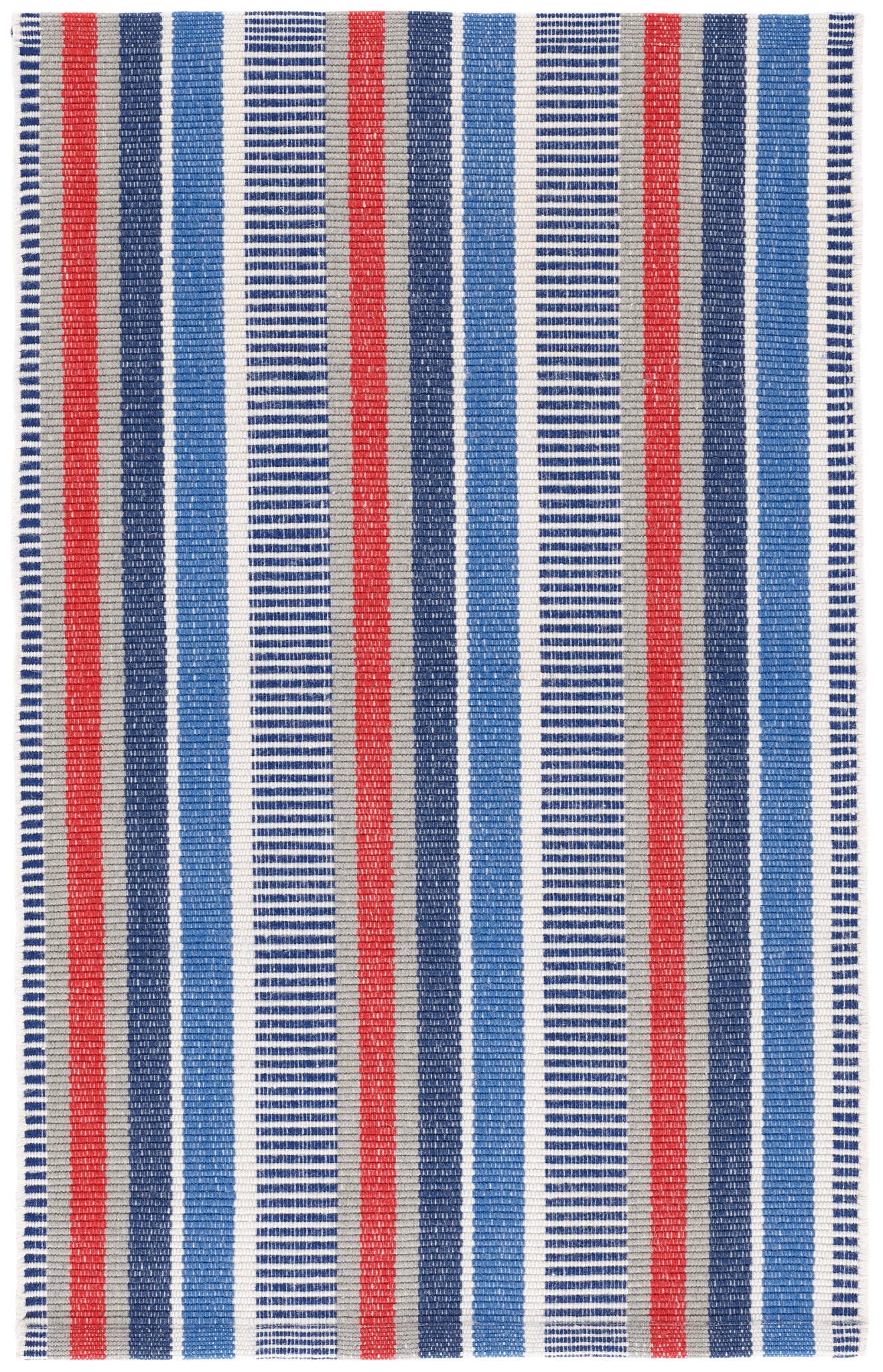 Always Greener Blue/Red Handwoven Indoor/Outdoor Rug