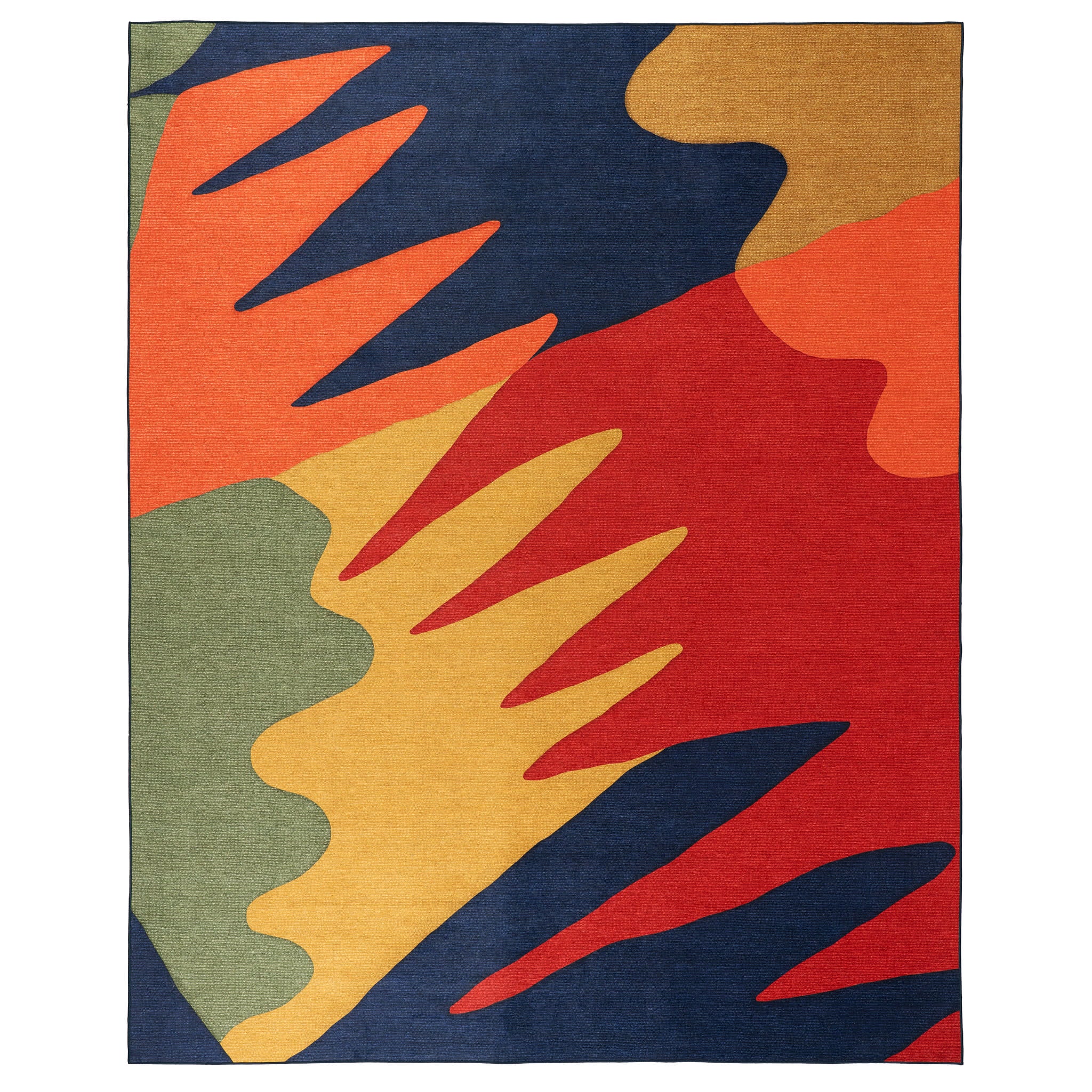 Graphic Multi Machine Washable Rug