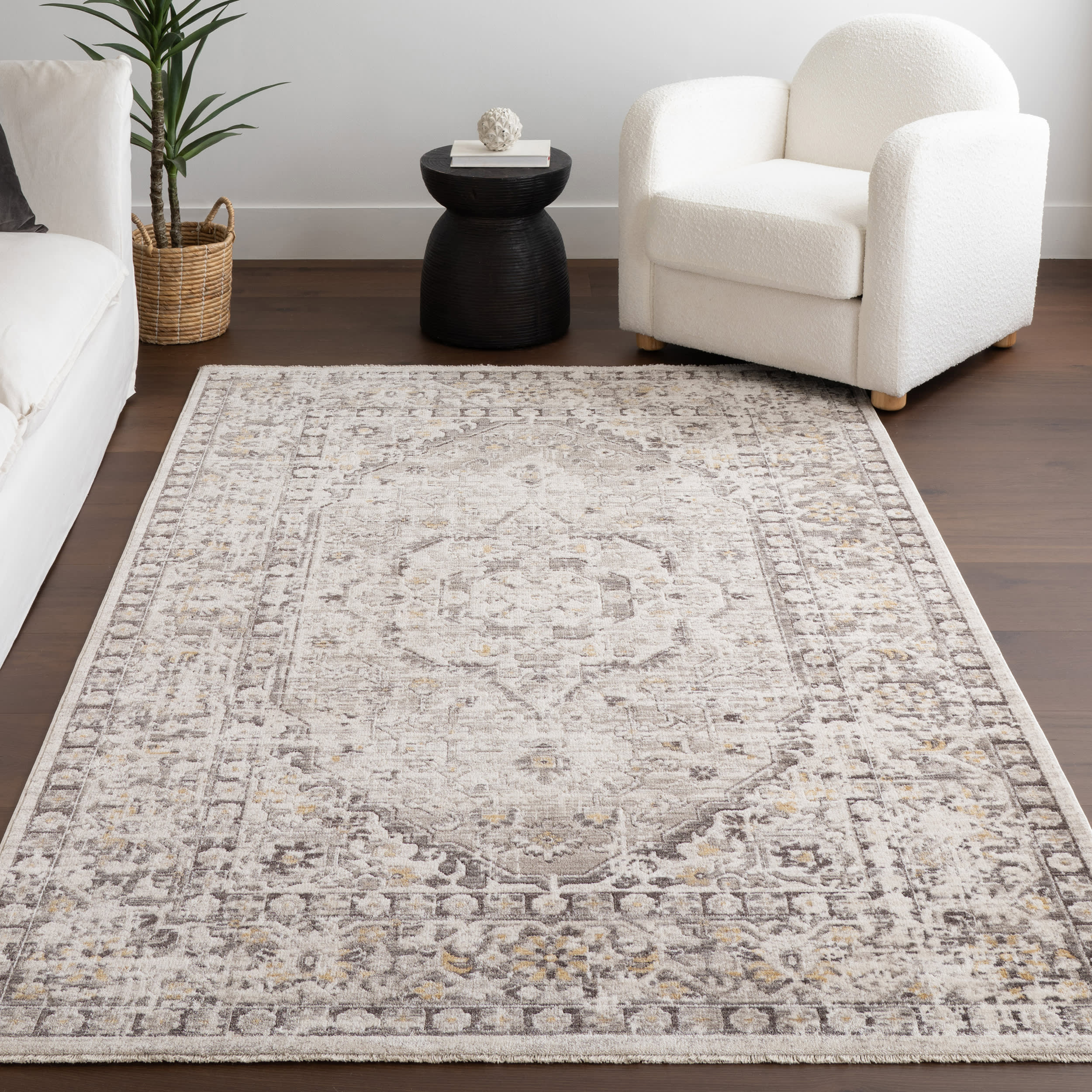 Kamryn Medallion Rug | Light Grey