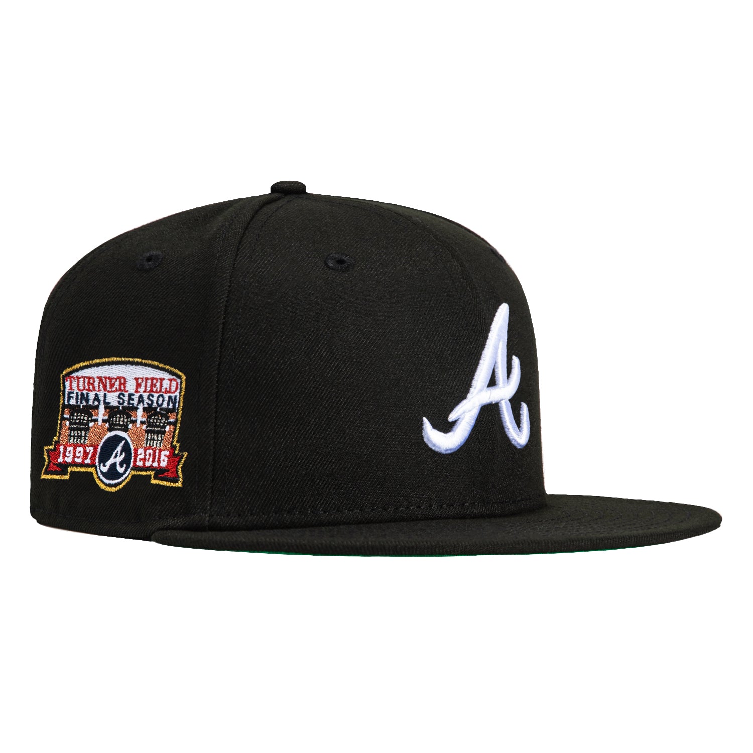 New Era 59Fifty Atlanta Braves Final Season Patch Hat - Black, White