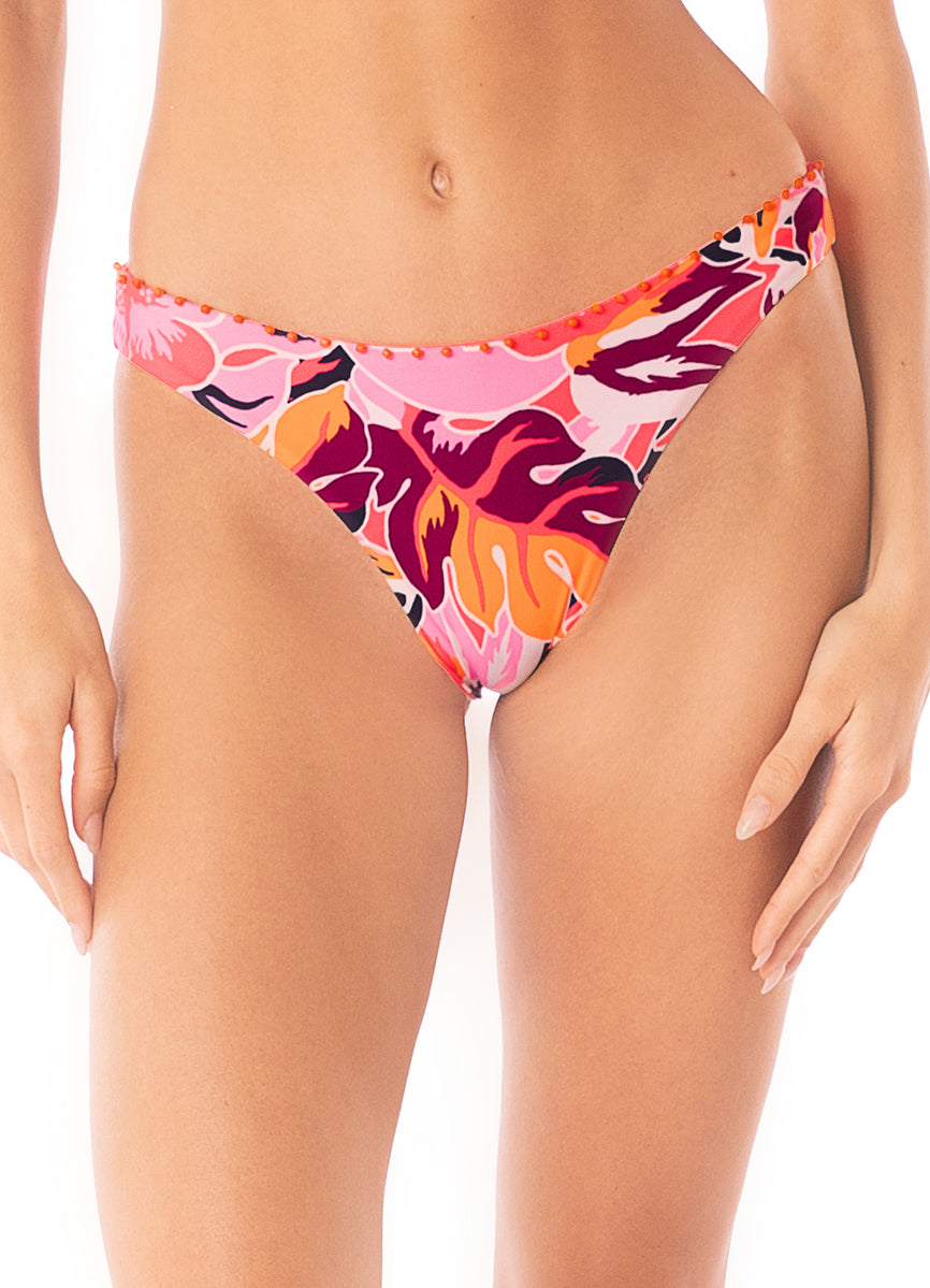 Maaji Coral Leafy Sublimity Regular Rise Classic Bikini Bottom