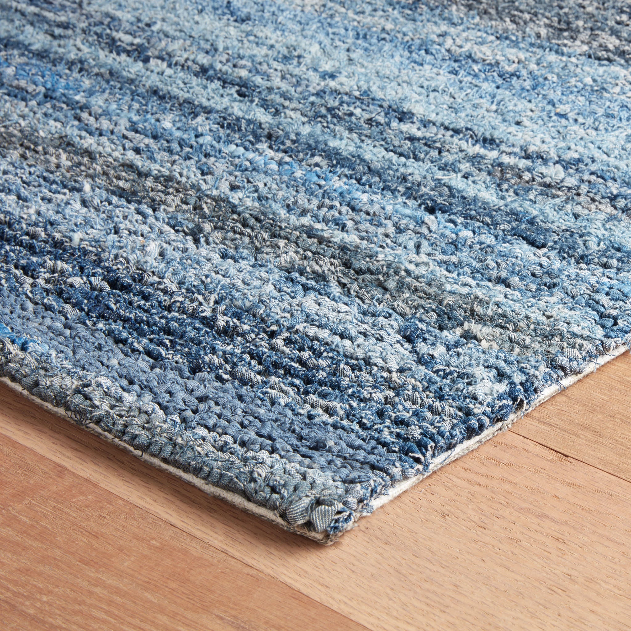 Denim Chindi Blue Hand Hooked Cotton Rug