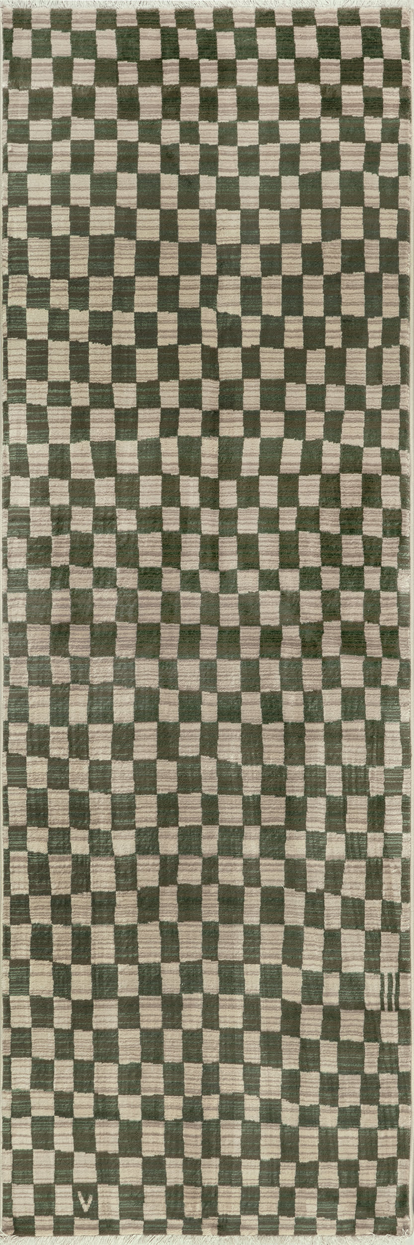 Rasali Checkered Box Rug | Green