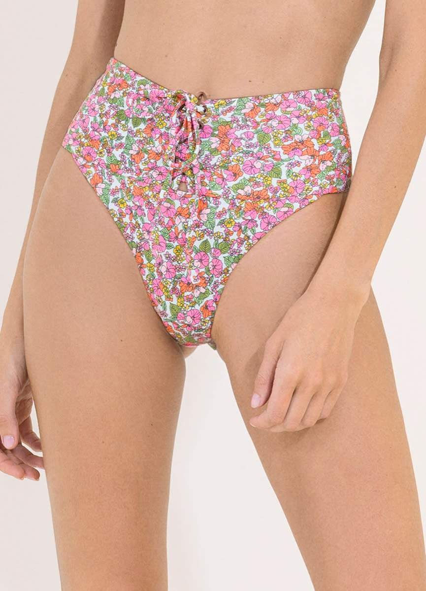 Maaji Petite Pompom Applause High Rise/High Leg Bikini Bottom