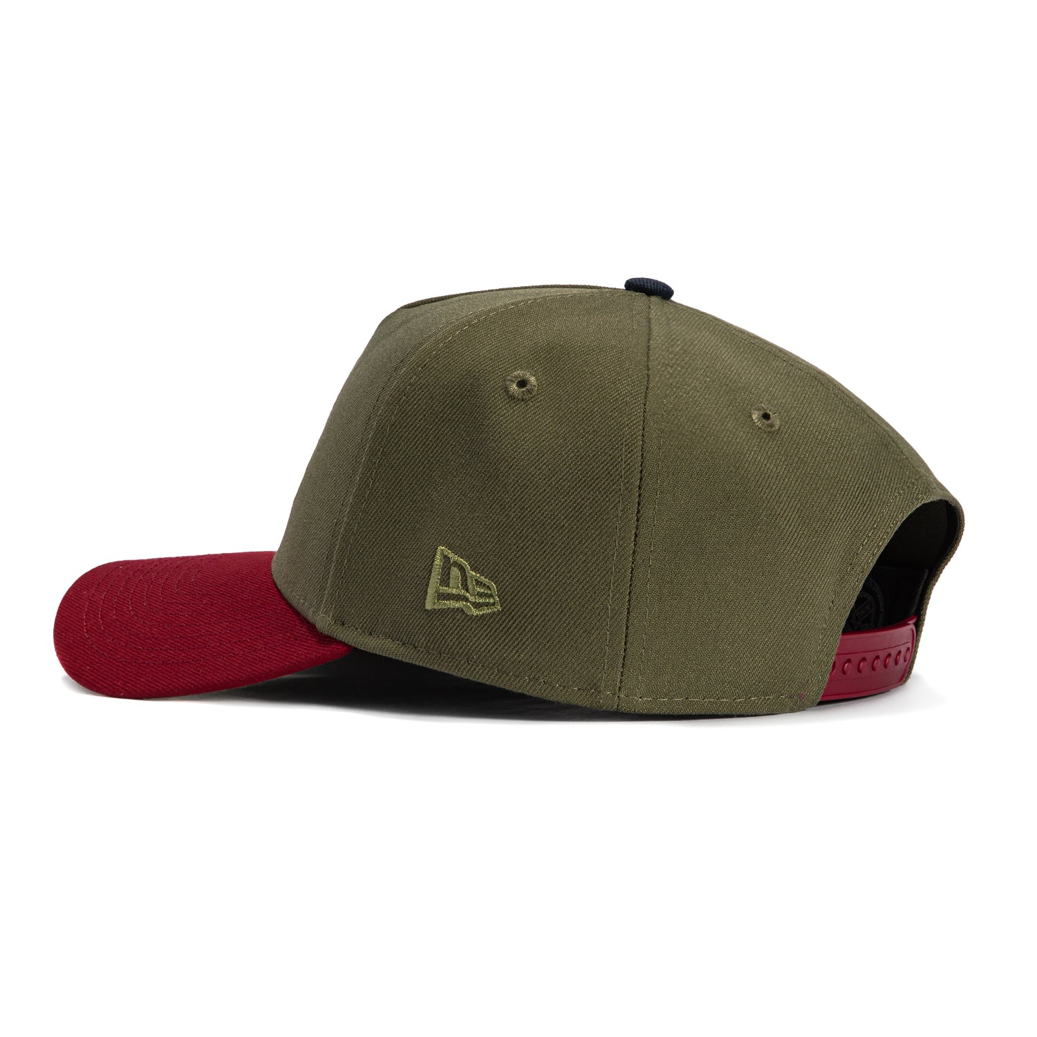 New Era 9Forty A-Frame Detroit Red Wings Logo Patch Snapback Hat - Olive, Cardinal