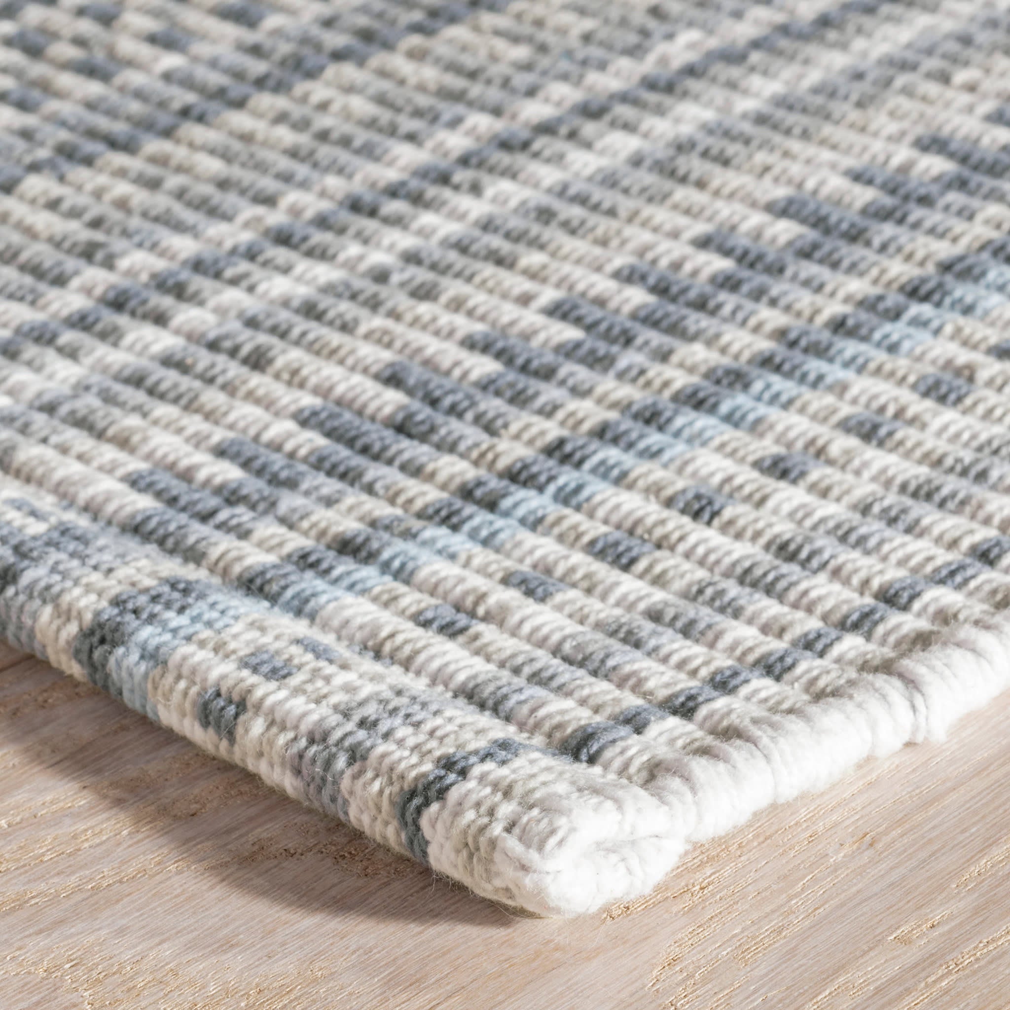 Lucky Stripe Grey Handwoven Cotton Rug