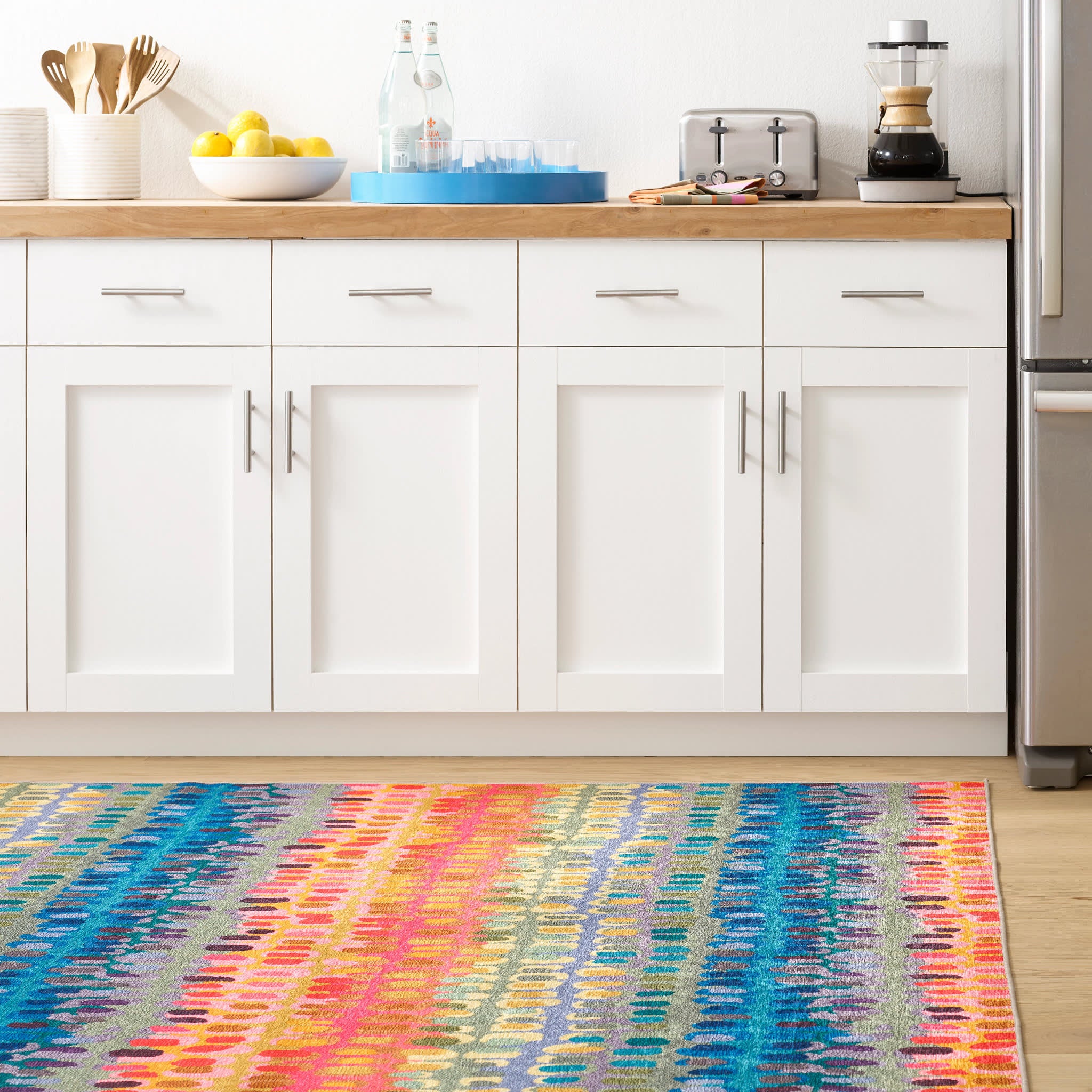 Paint Chip Multi Machine Washable Rug