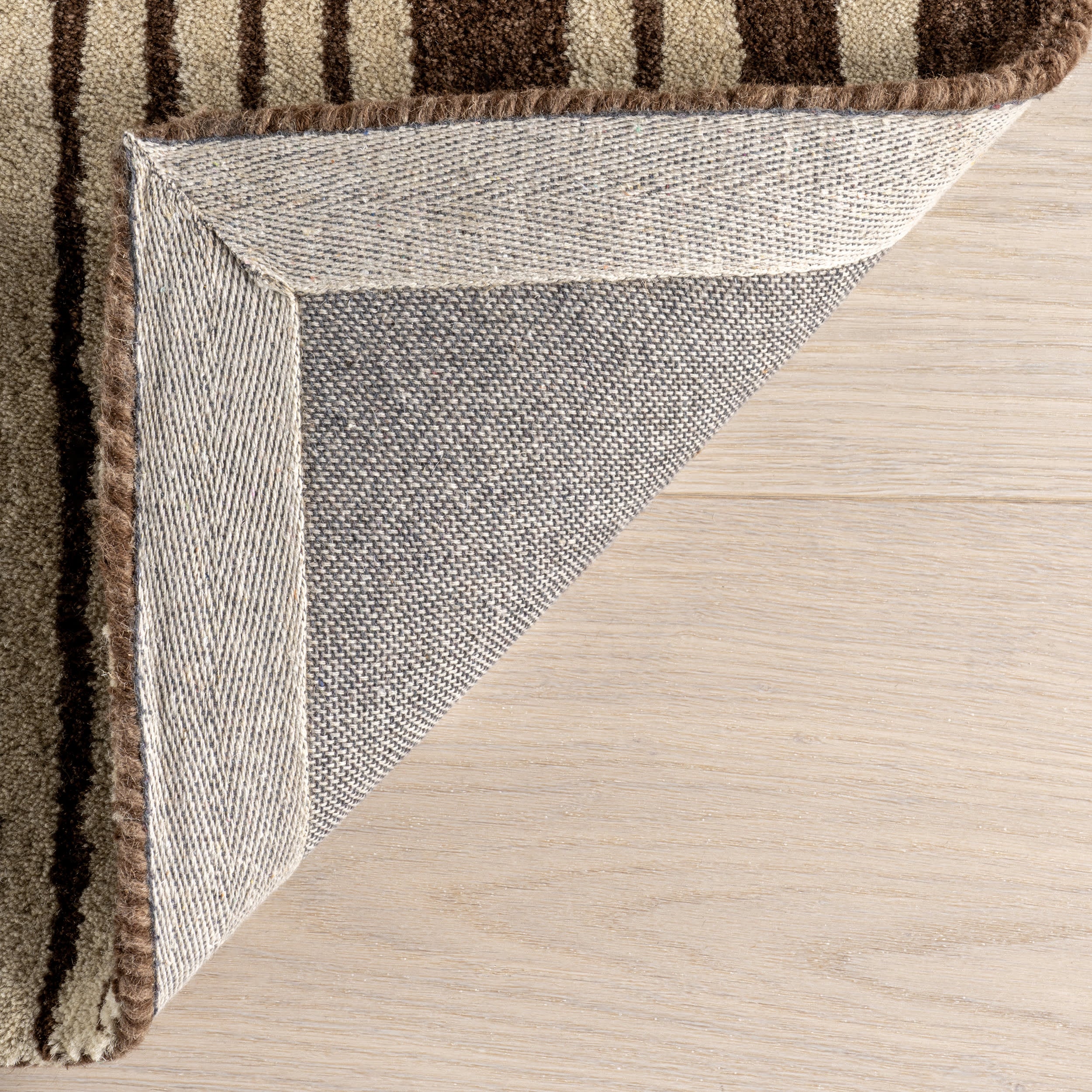 Tara Striped Wool Rug | Brown