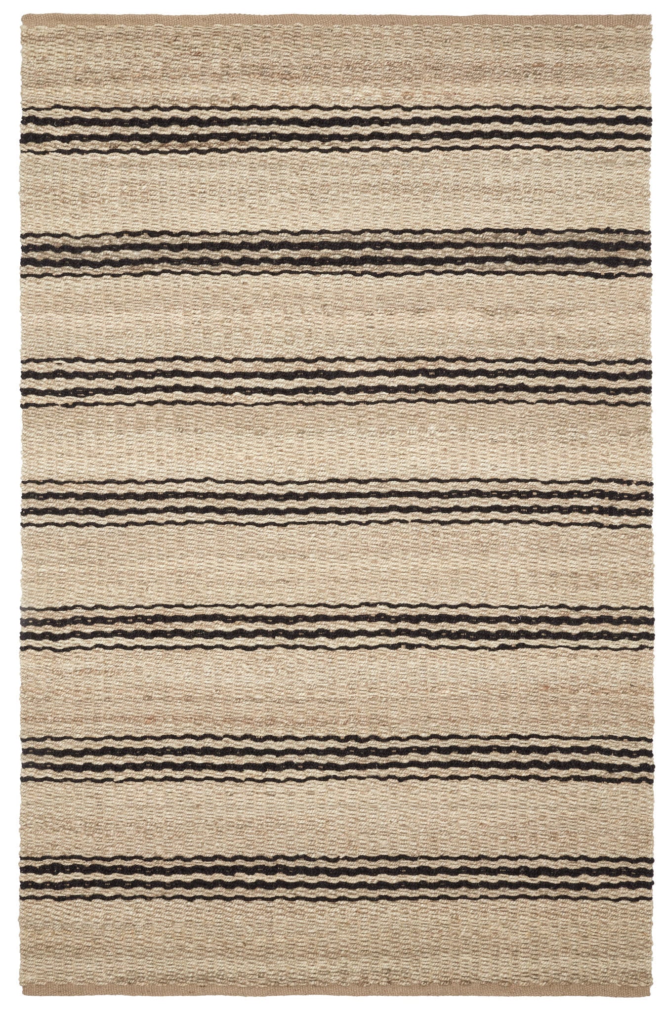 Jute Ticking Black Handwoven Jute Rug