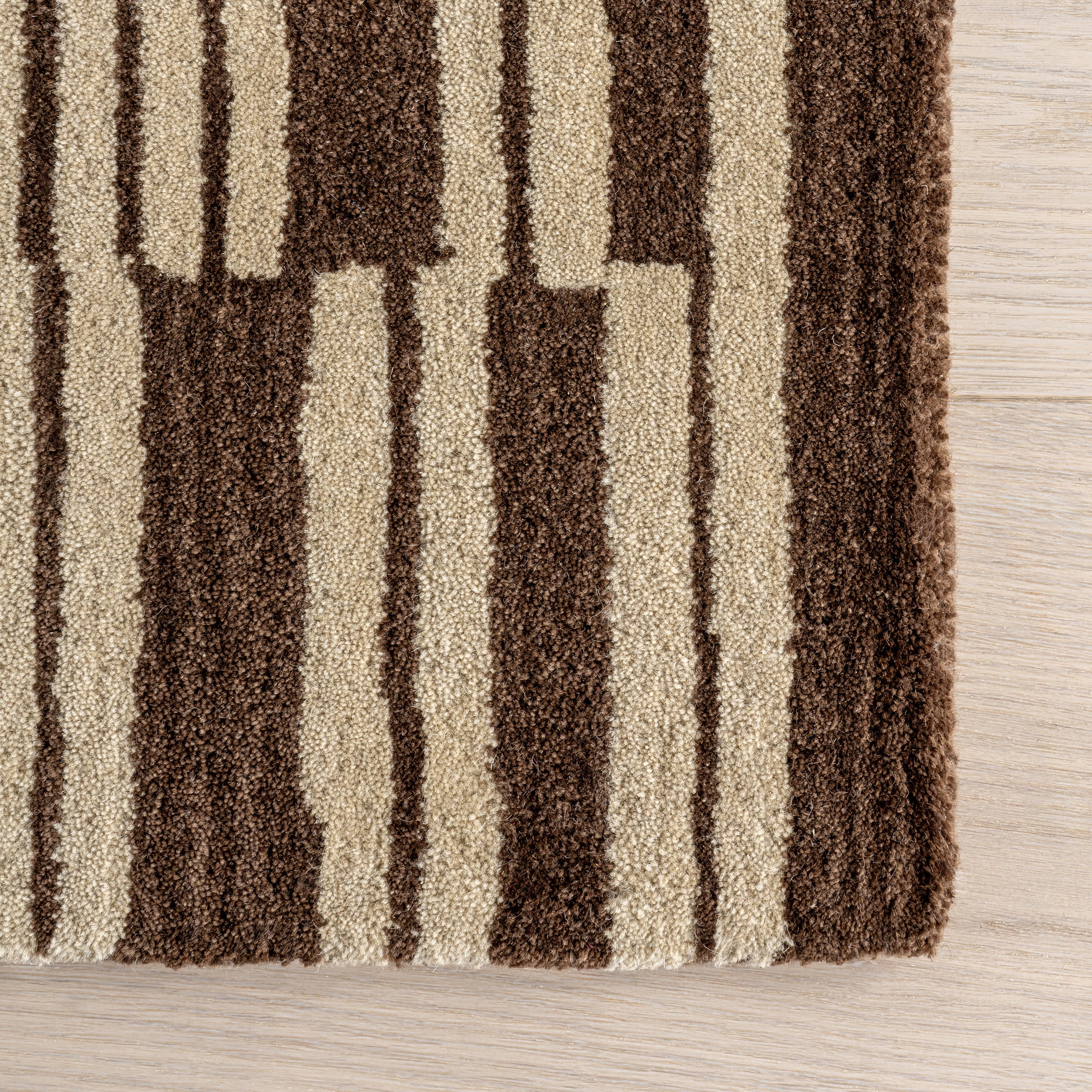 Tara Striped Wool Rug | Brown