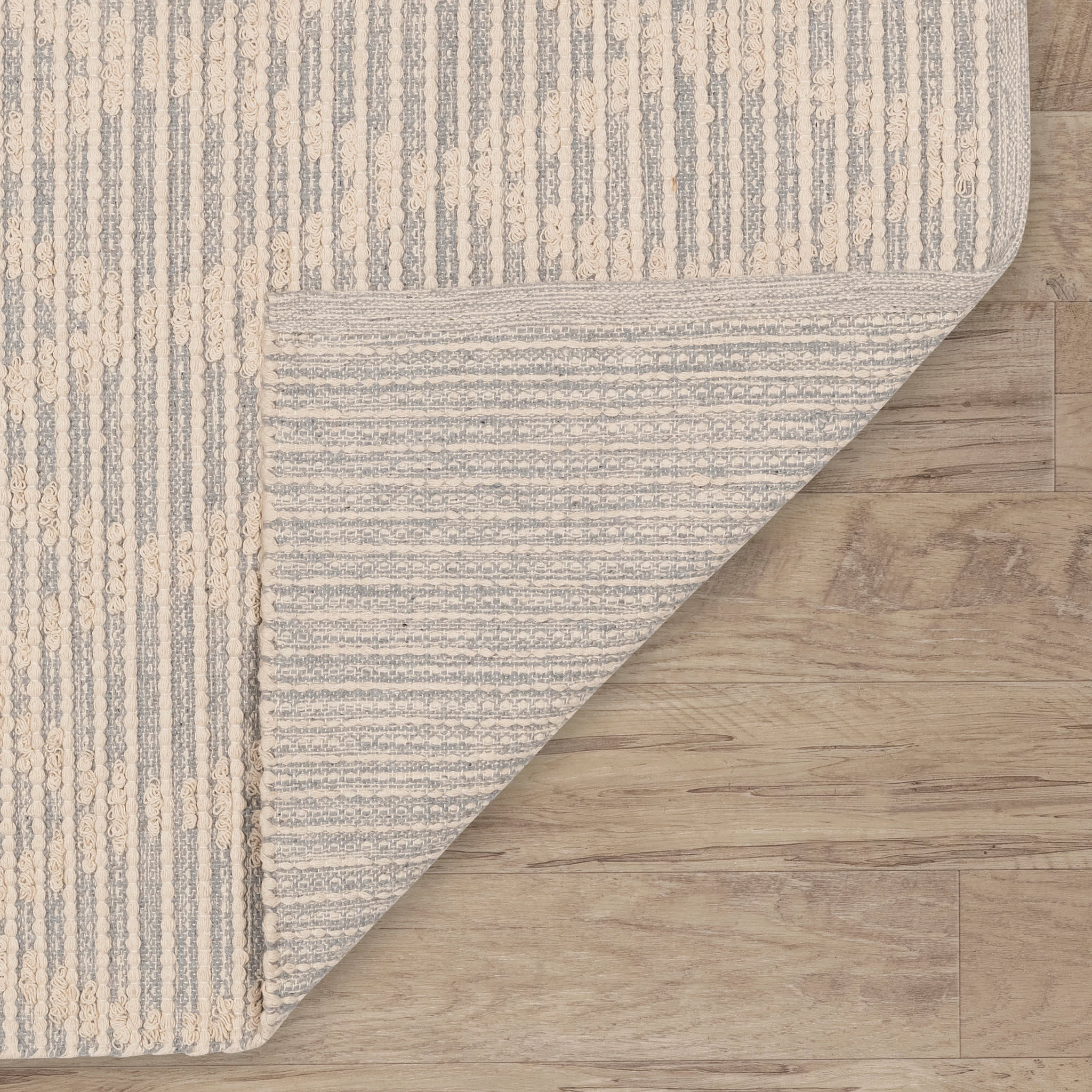 Textured Diamond Grey/Ivory Handwoven Cotton Rug