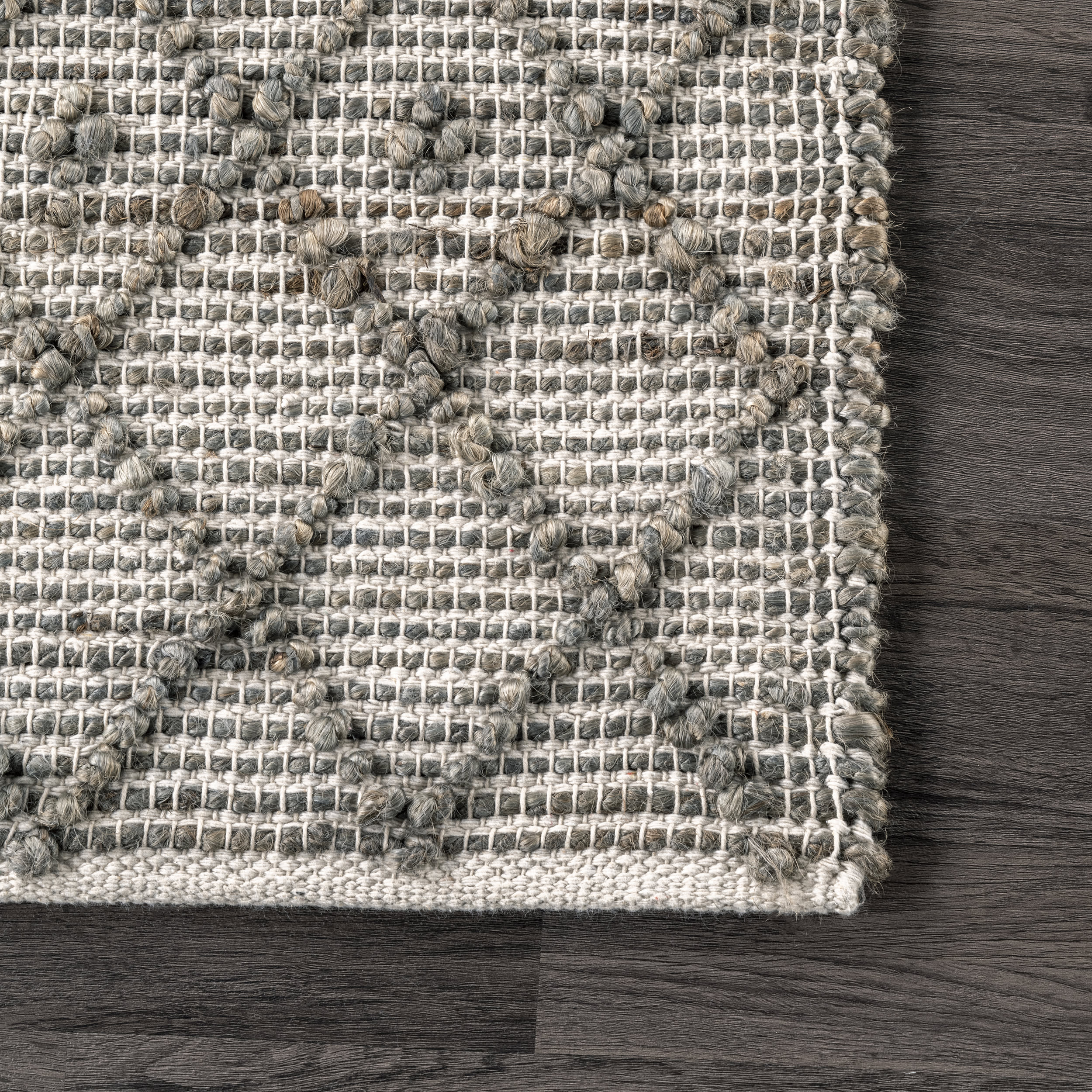 Textured Modern Trellis Rug | Dark Grey