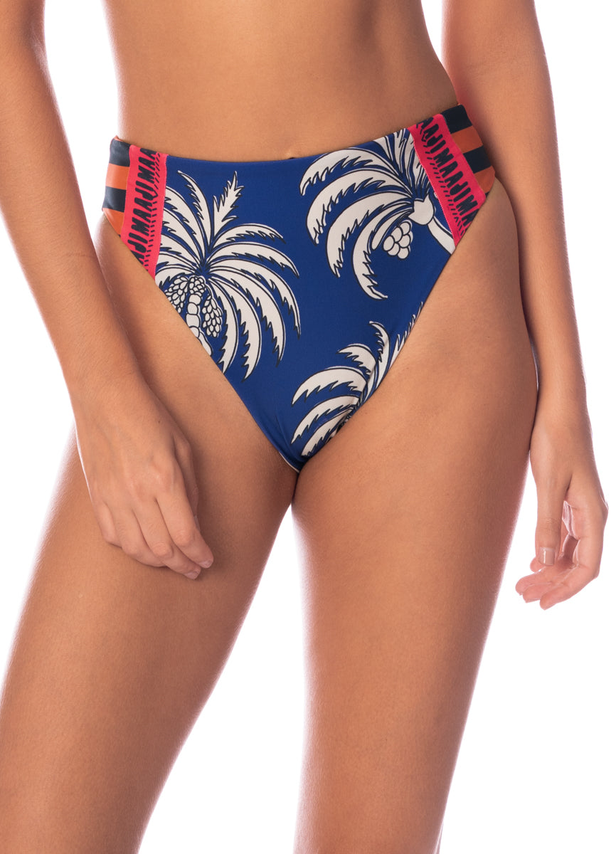 Maaji Periwinkle Palms Sussac High Rise Classic Bikini Bottom