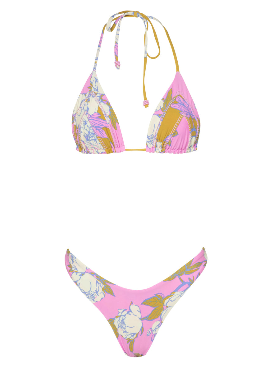 Maaji Pink Fiore Alana Sliding Triangle Bikini Top