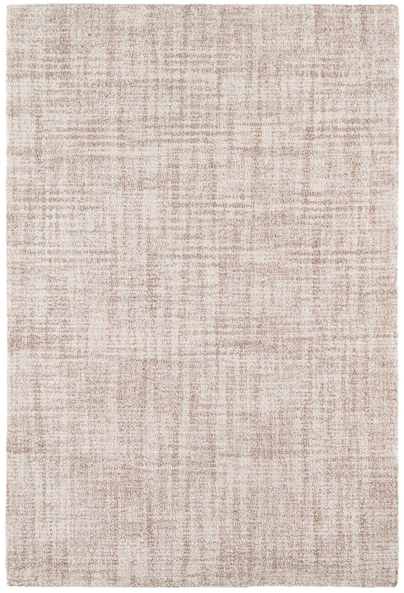 Crosshatch Ivory Hand Micro Hooked Wool Rug