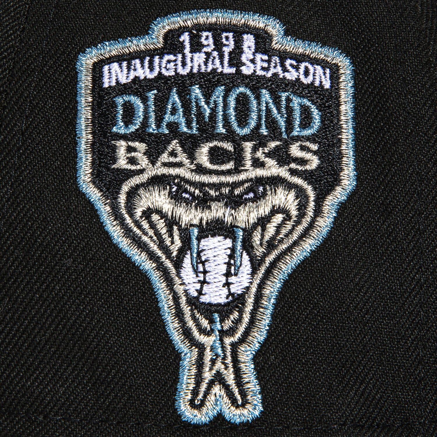 New Era 59Fifty Arizona Diamondbacks Inaugural Patch Upside Down Hat - Black, Light Blue, Metallic Silver