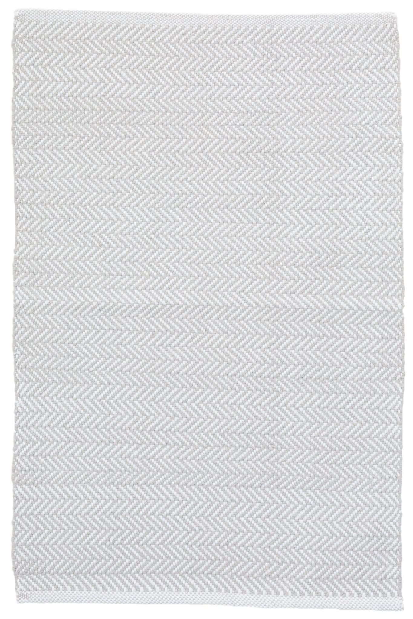 Herringbone Pearl Grey/White Handwoven Indoor/Outdoor Rug