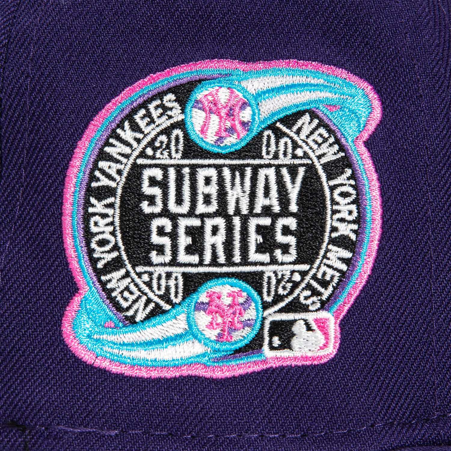 New Era 59Fifty Fire Pack New York Yankees 2000 World Series Subway Series Patch Hat - Purple