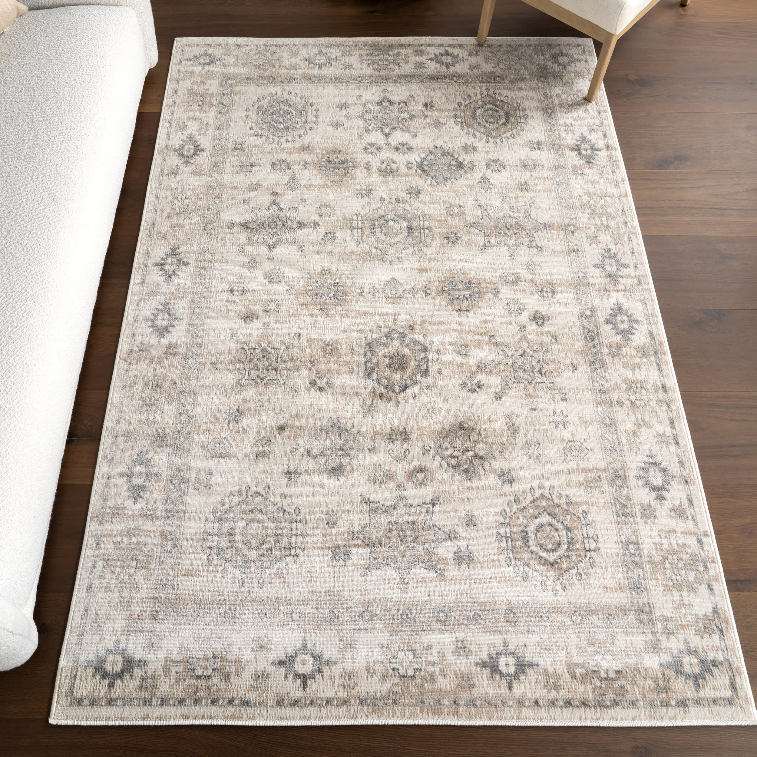 Lauryn Small Medallion Rug | Light Grey