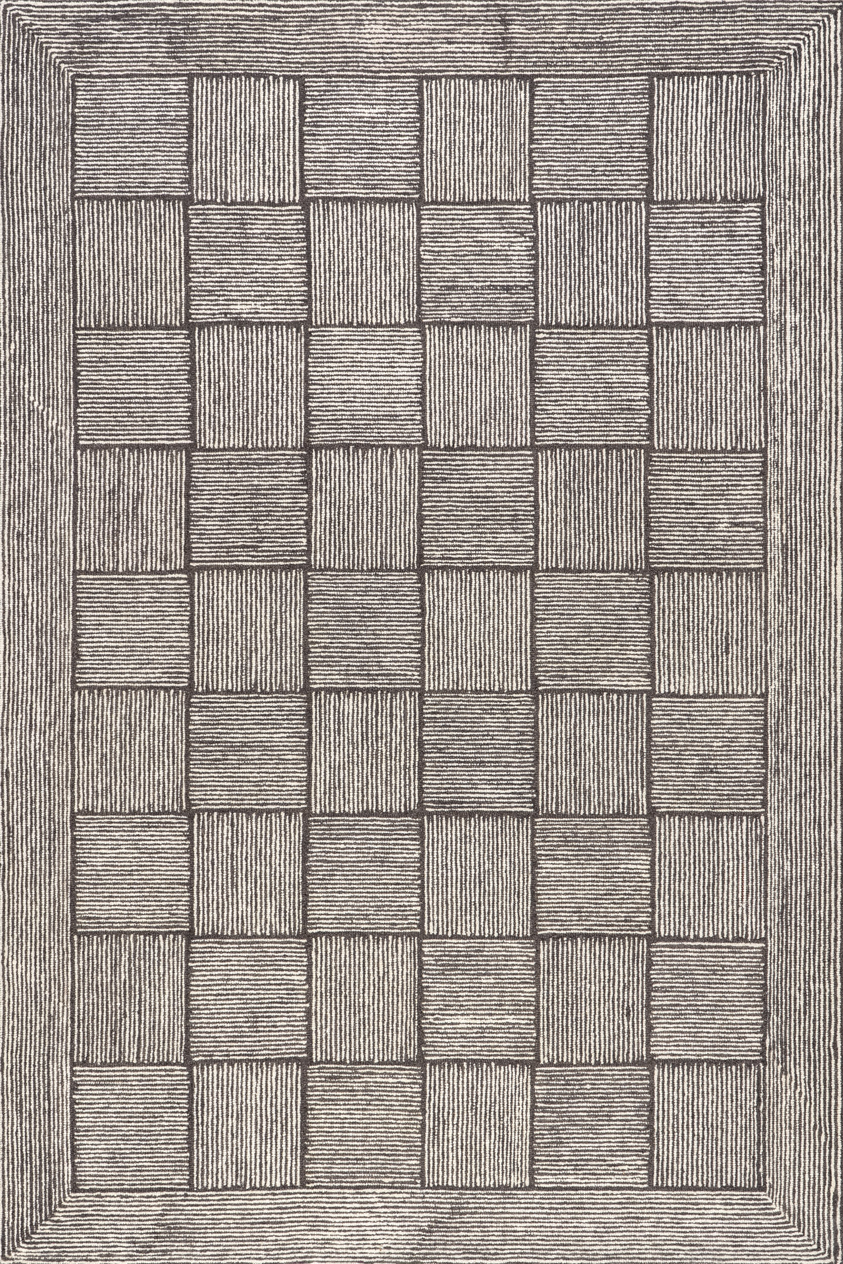 Milo Tiled Wool Rug | Dark Brown