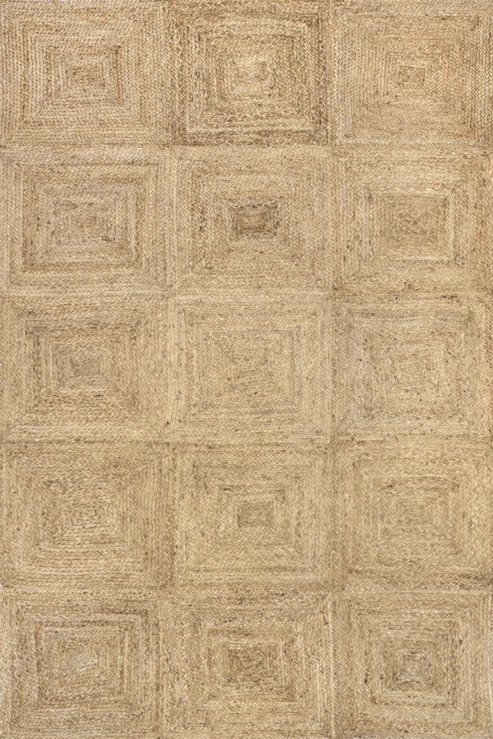 Ruthy Jute Braided Tiled Rug | Natural