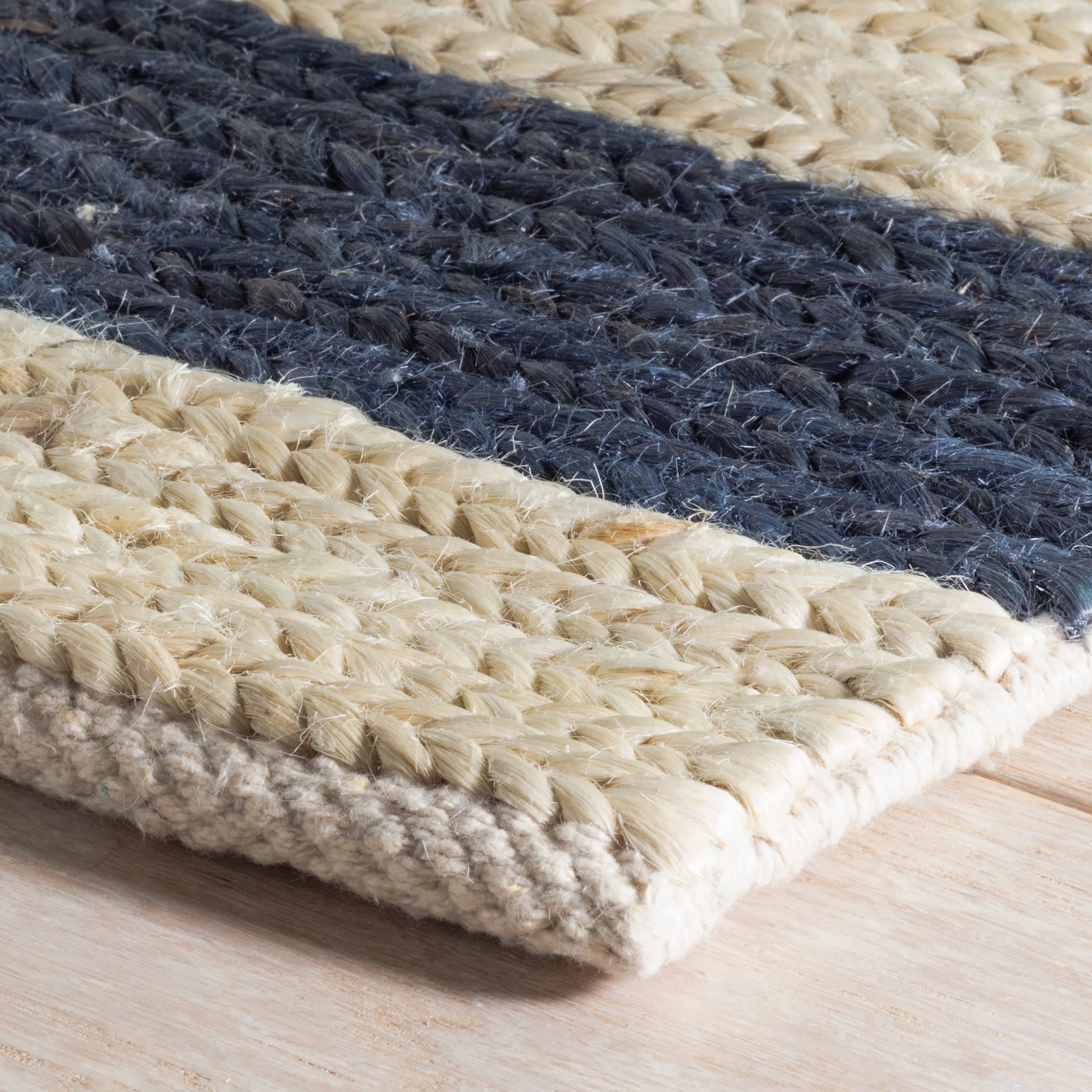 Ipswich Blue Handwoven Jute Rug