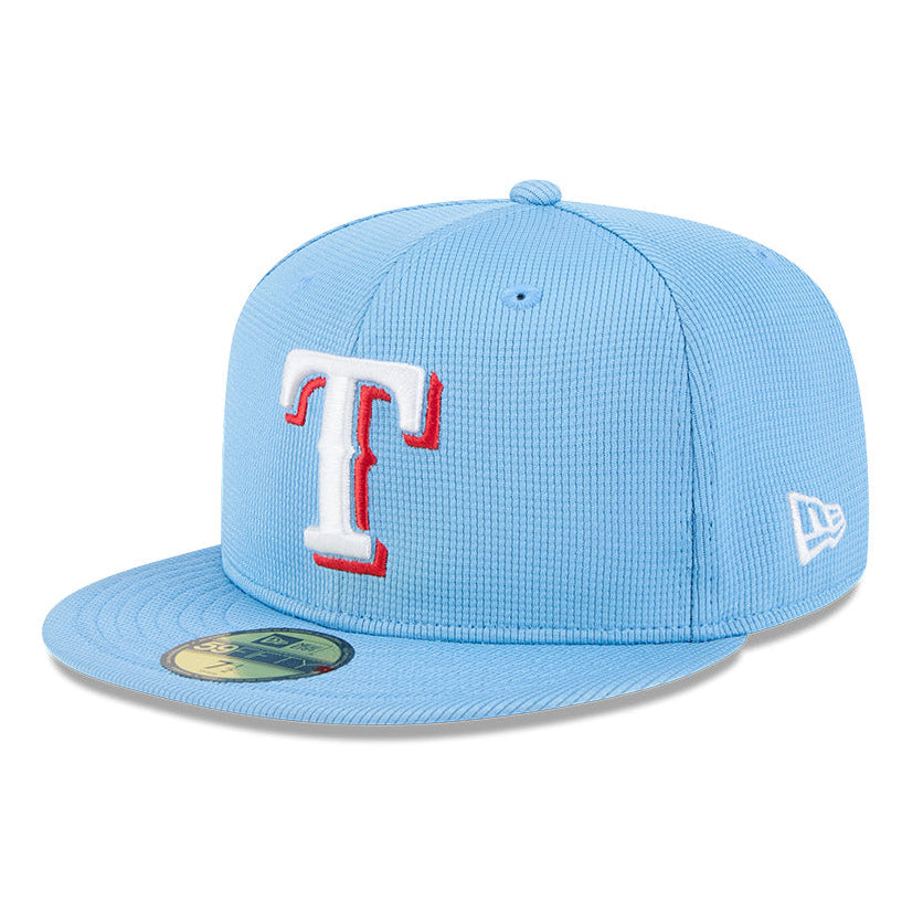 New Era 59Fifty Texas Rangers 2025 Spring Training Patch Hat - Light Blue