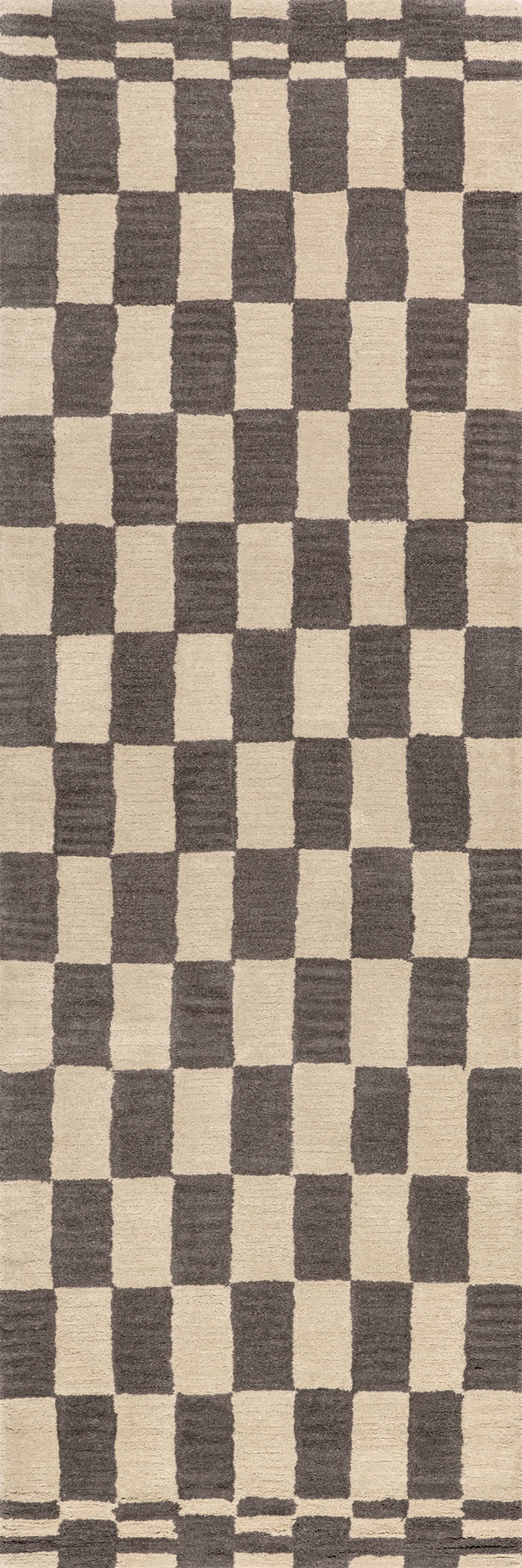 Kai Checkerboard Wool Rug | Grey