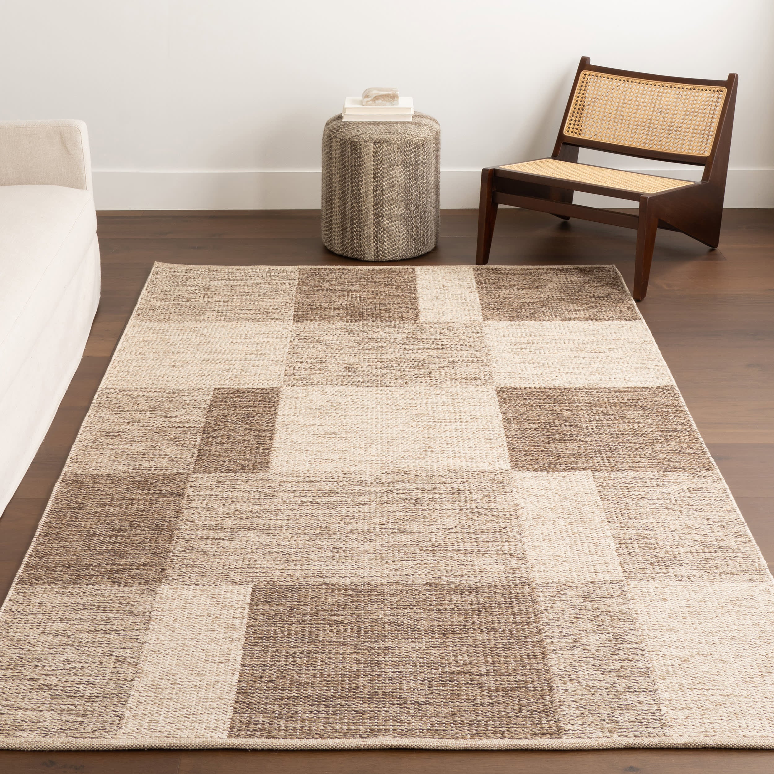 Greer Checkered Rug | Beige