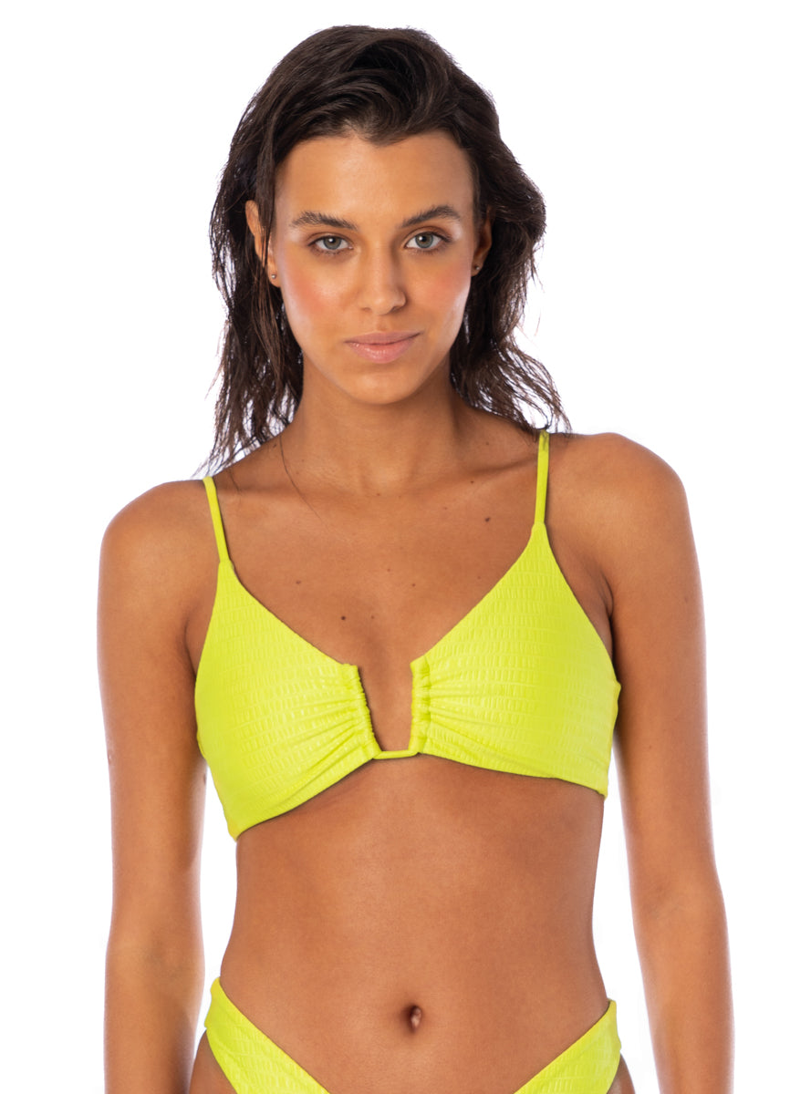 Maaji Lime Green Bia U Wire Bralette Bikini Top