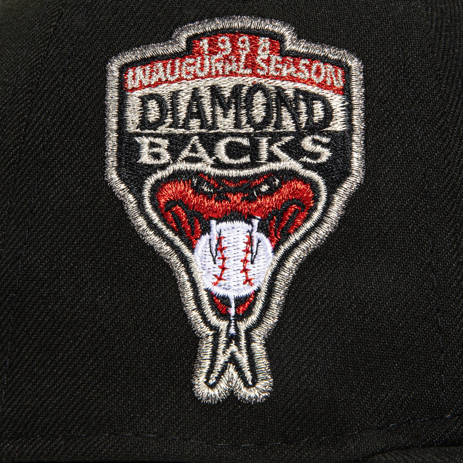 New Era 59Fifty Arizona Diamondbacks Inaugural Patch D Hat - Black, Metallic Silver, Red