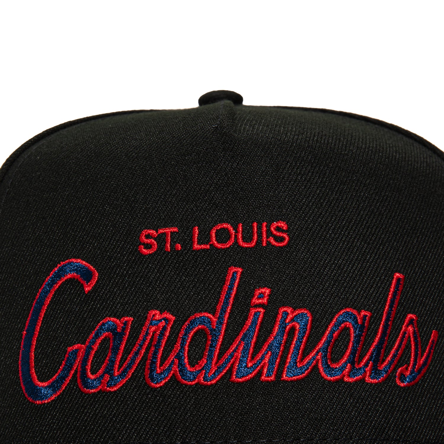 New Era 9Fifty A-Frame St Louis Cardinals Logo Patch Script Snapback Hat - Black