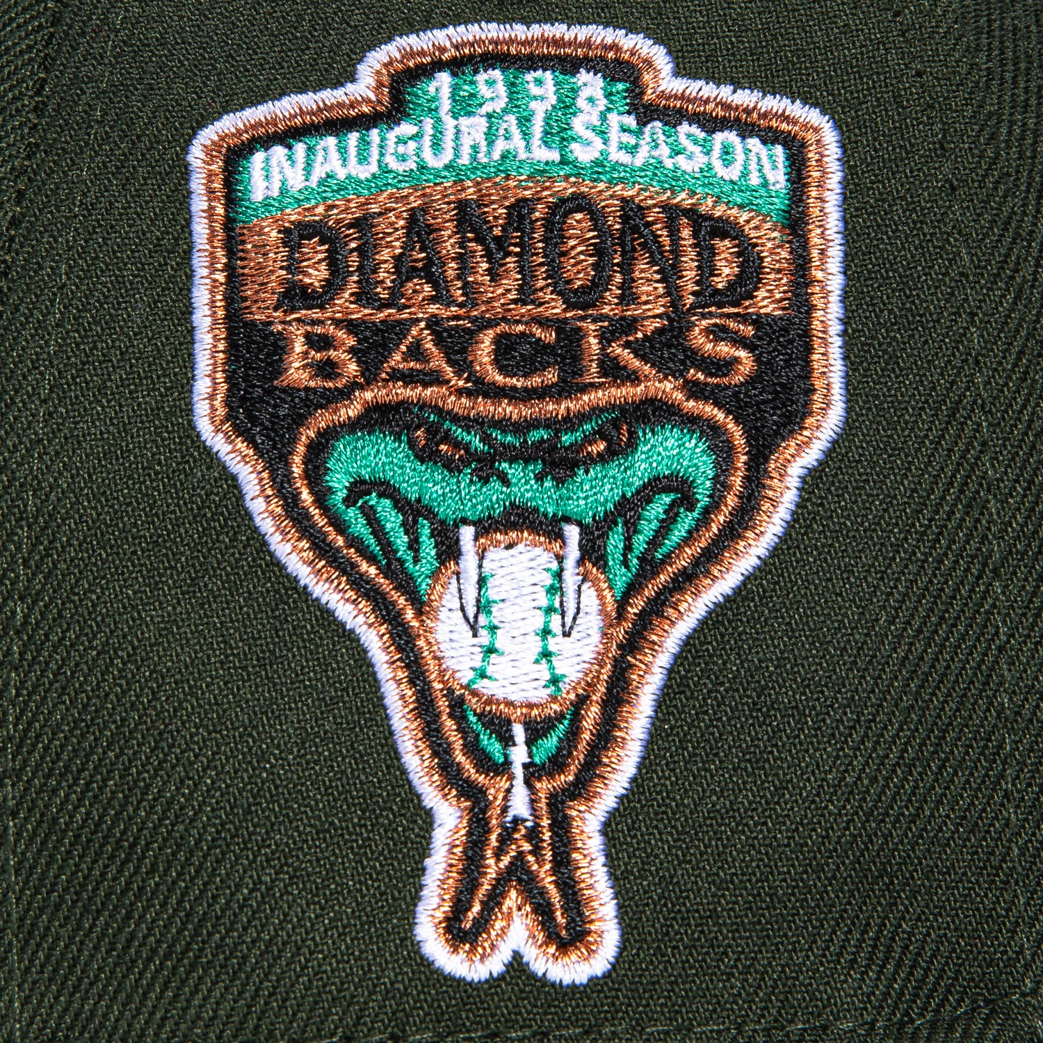 New Era 59Fifty Arizona Diamondbacks Inaugural Patch A Hat - Green, White, Metallic Copper