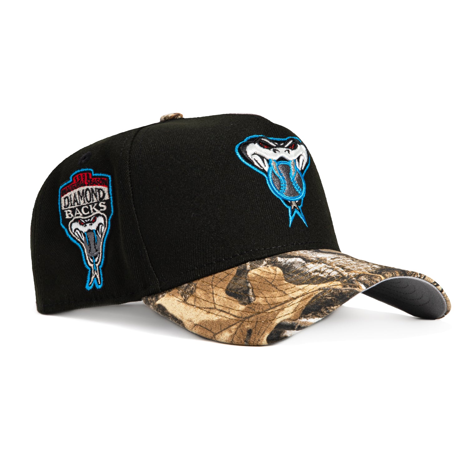 New Era 9Forty A-Frame Arizona Diamondbacks Inaugural Patch Snakehead Snapback Hat - Black, Realtree