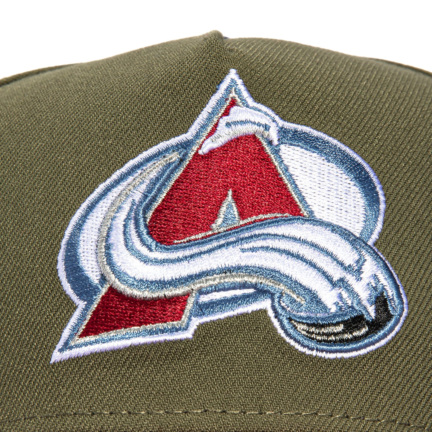 New Era 9Forty A-Frame Colorado Avalanche Logo Patch Snapback Hat - Olive, Cardinal