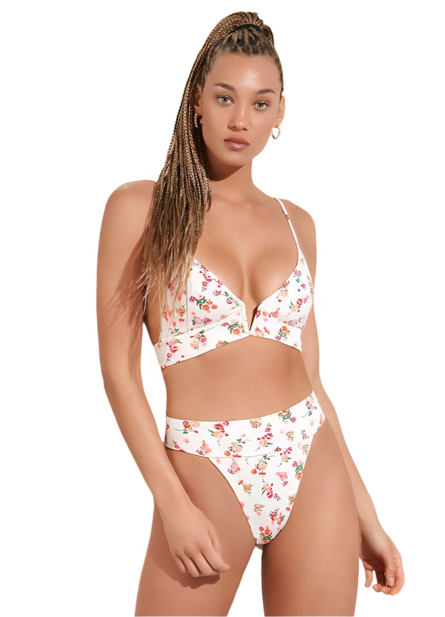 Maaji Fressia Parade Long Line Triangle Bikini Top