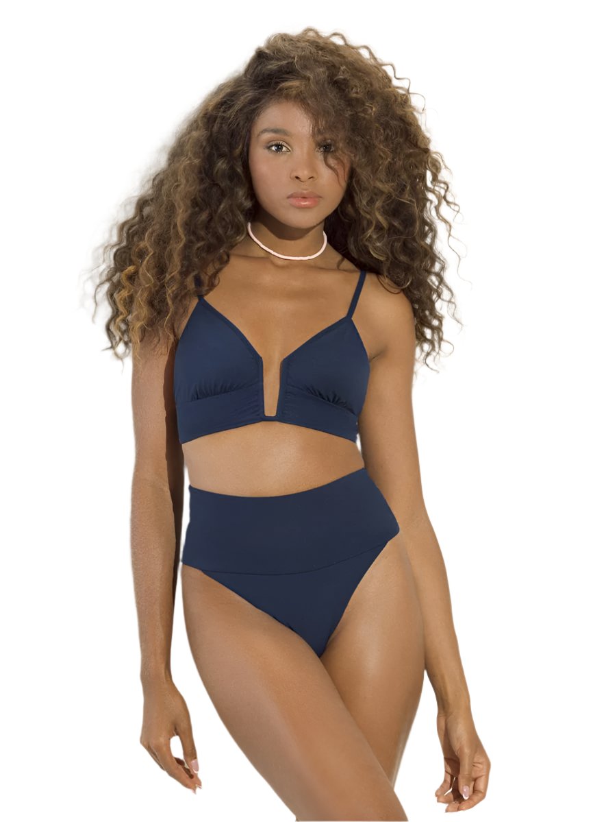 Maaji Deep Ocean Unique Long Line Triangle Bikini Top