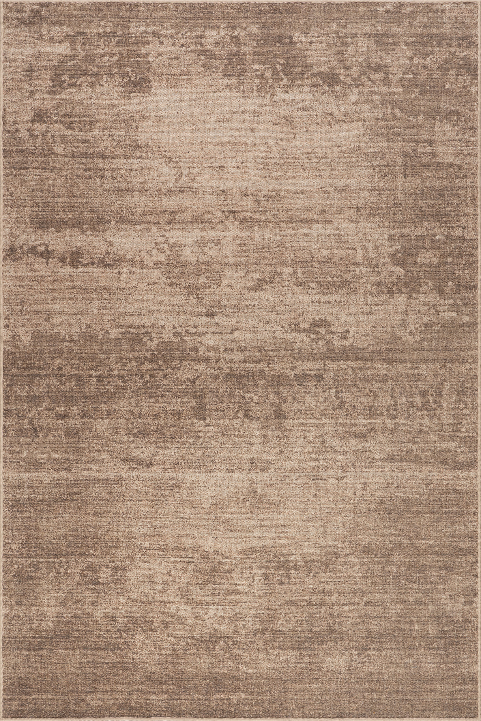 Evelina Vintage Solid Washable Rug | Brown