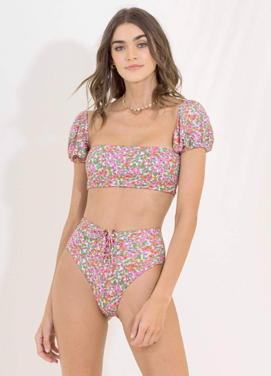 Maaji Petite Pompom Applause High Rise/High Leg Bikini Bottom