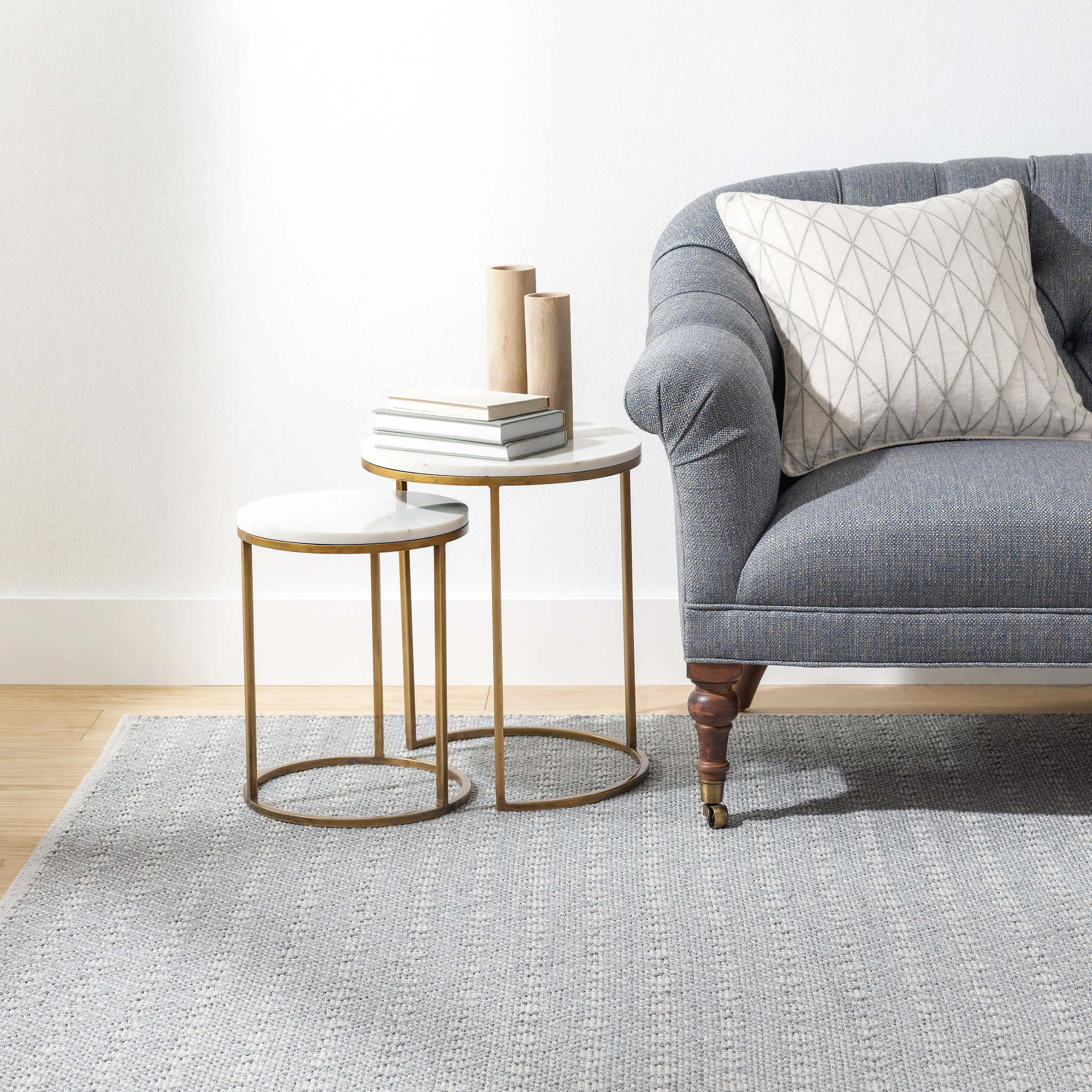 Optic Diamond Grey/Ivory Handwoven Cotton Rug