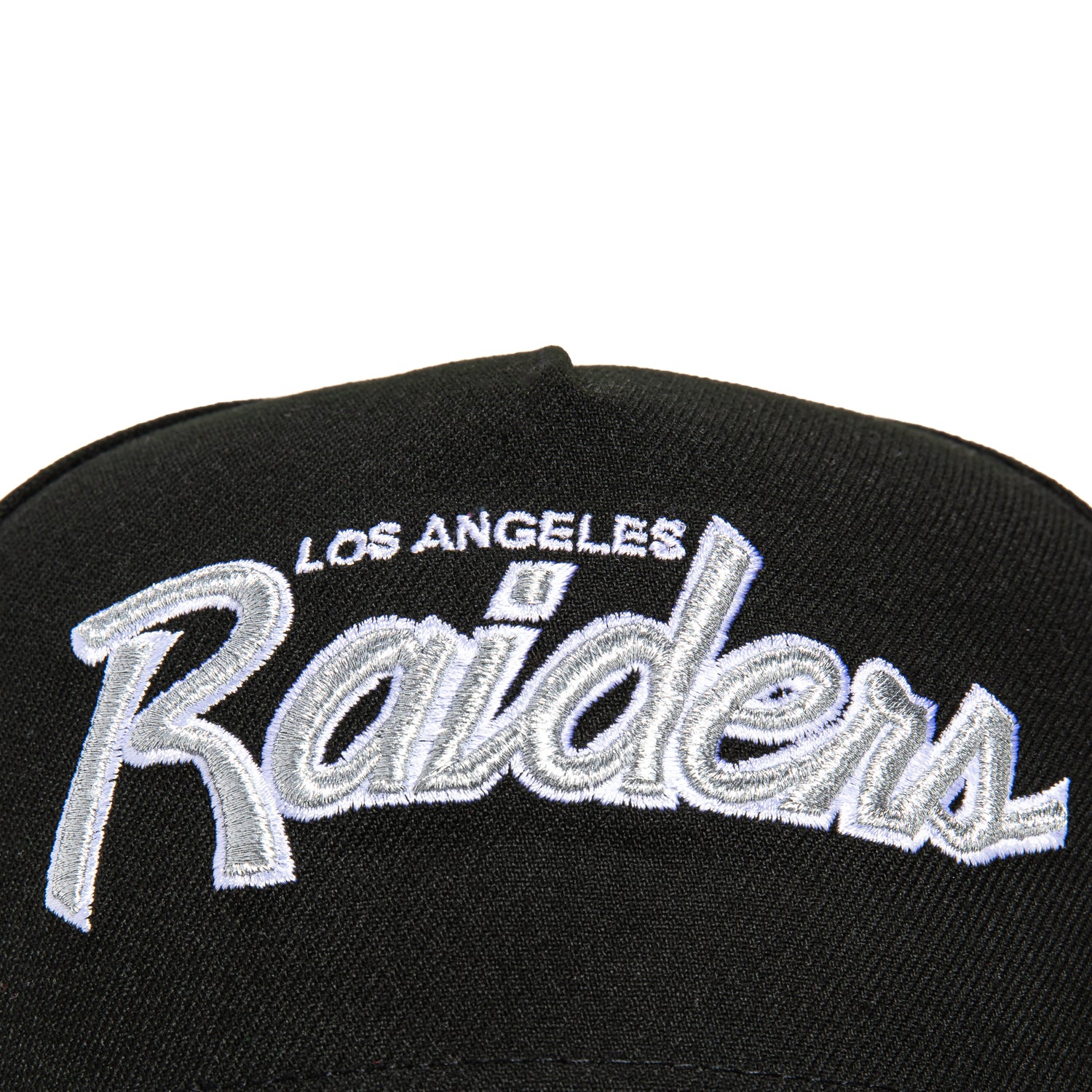 New Era 9Forty A-Frame Las Angeles Raiders Logo Patch Snapback Script Hat - Black