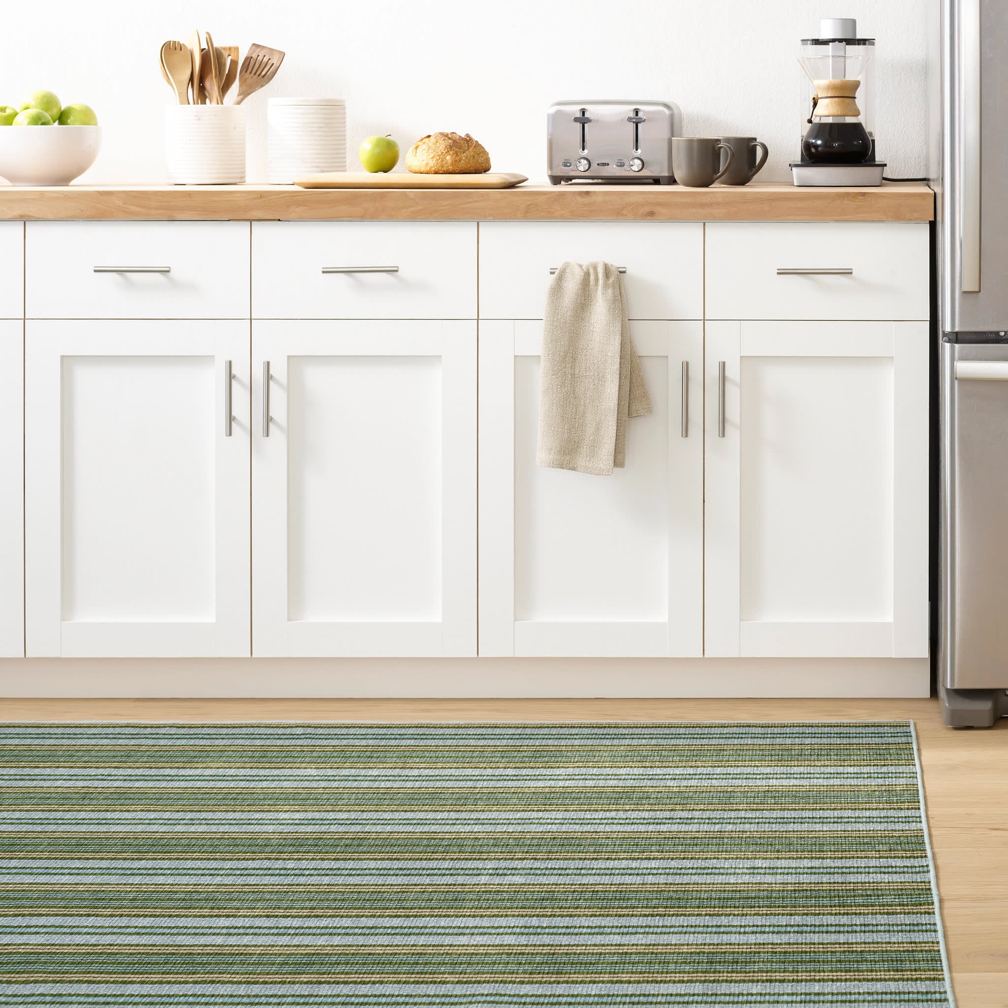 Caravan Stripe Multi Machine Washable Rug