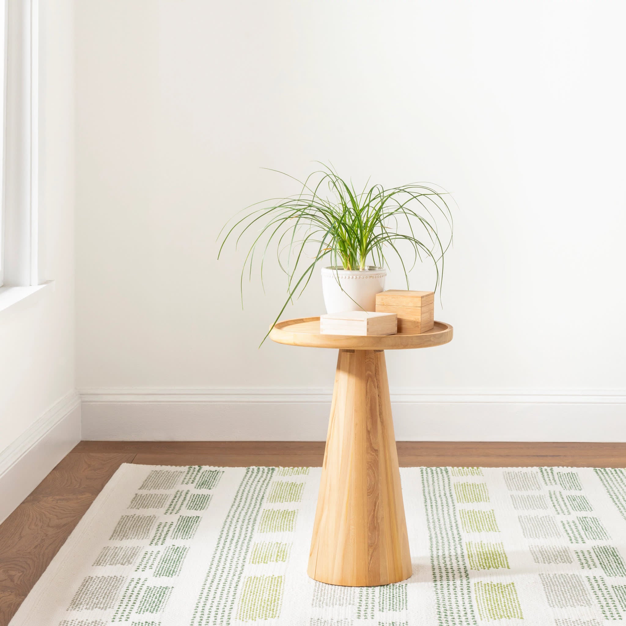 Tread Lightly Green Handwoven Cotton Rug