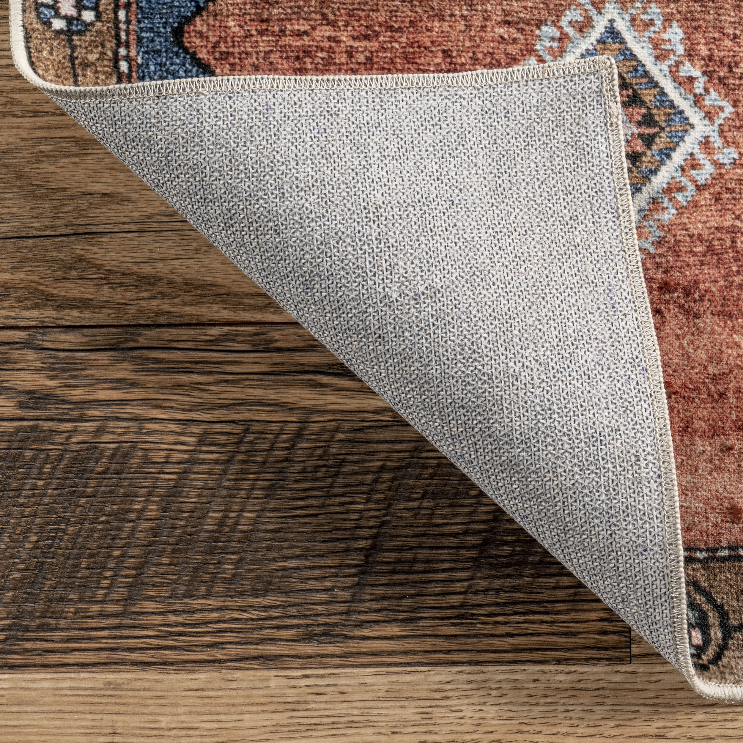 Katana Collage Washable Rug | Rust