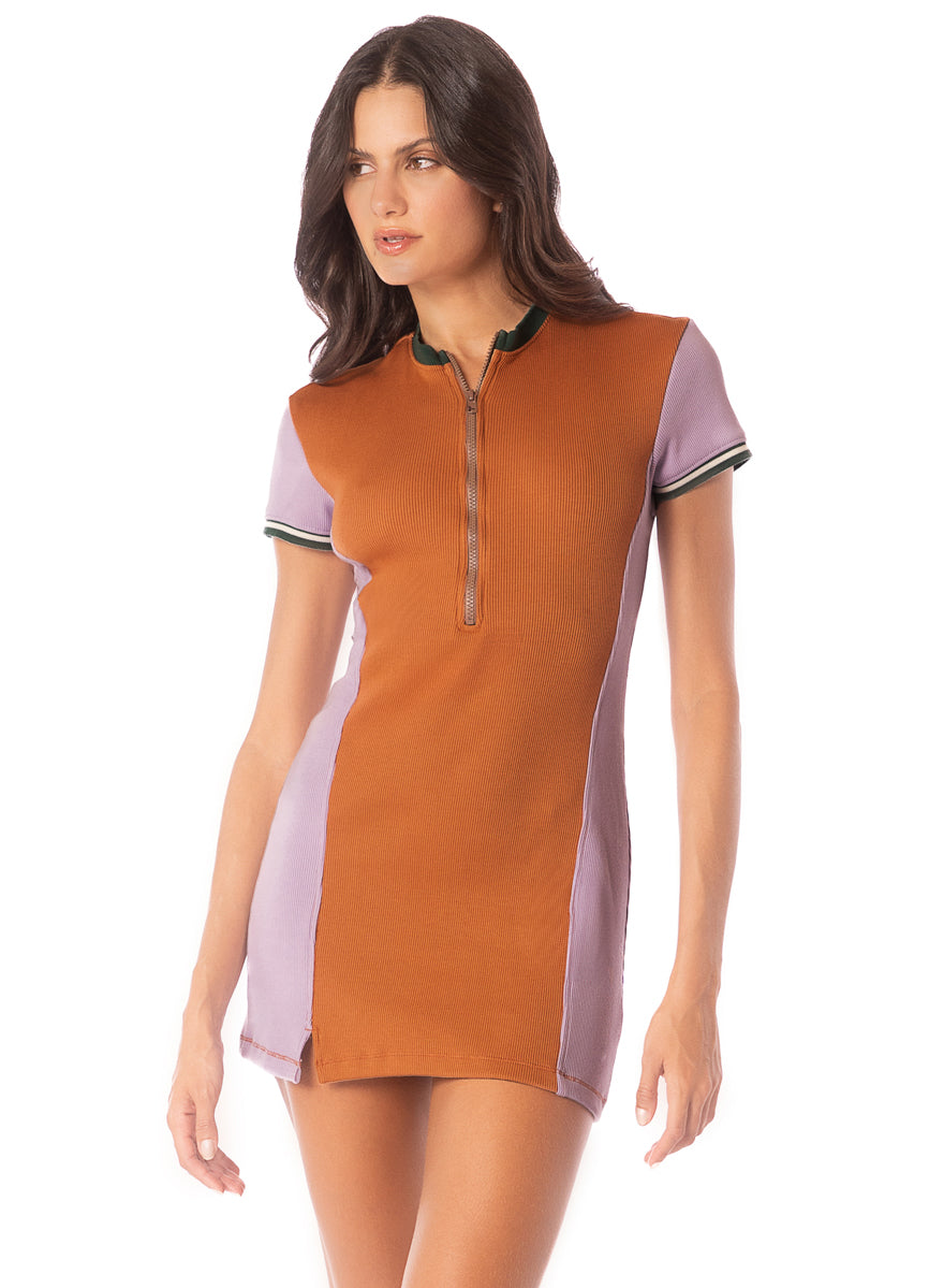 Maaji Satin Umber Lavender Short Dress