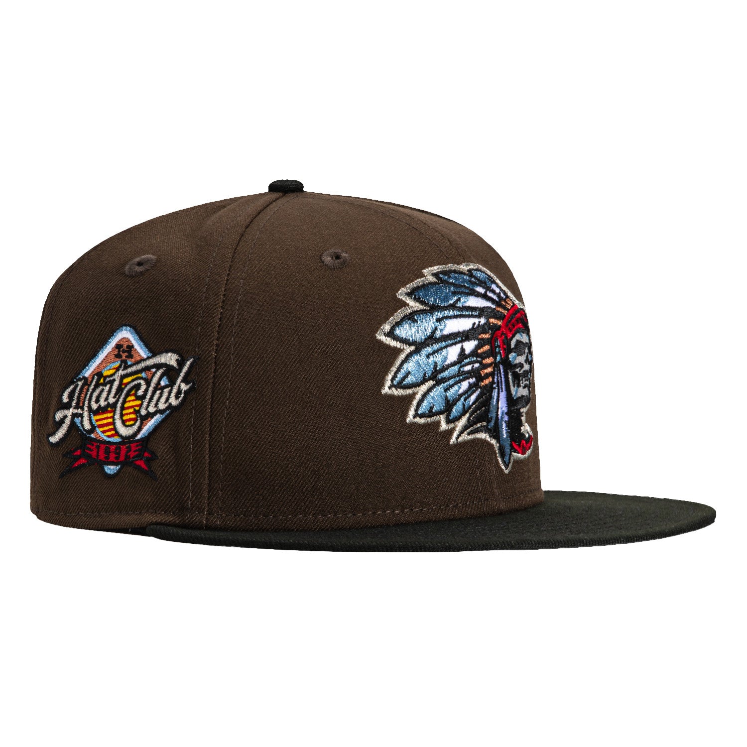 New Era 59Fifty Skull Chief Hat Club Logo Patch Hat - Brown, Black